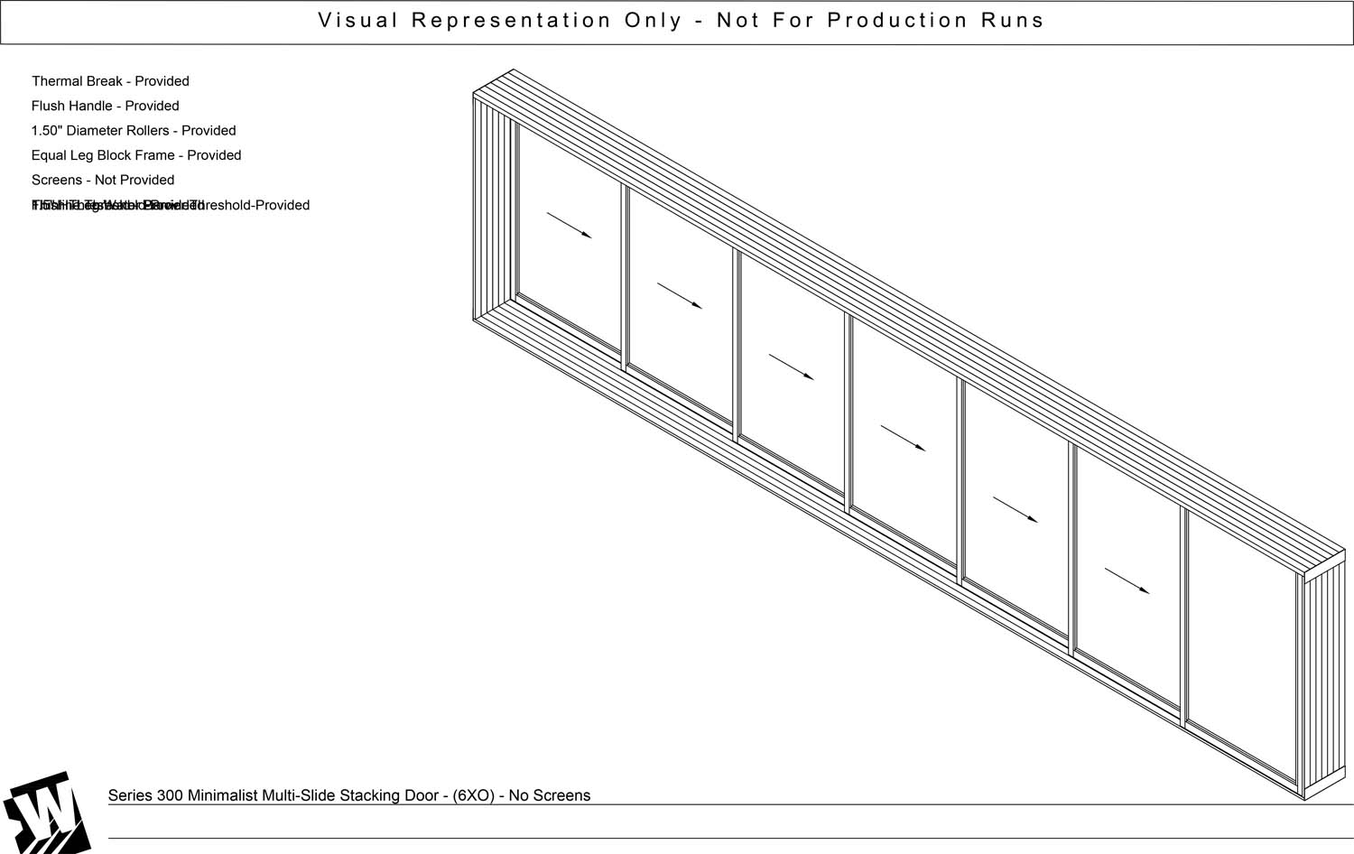 XXXXXXO - 6 Vent Panels Stacking with 1 Fixed Panel - Inline