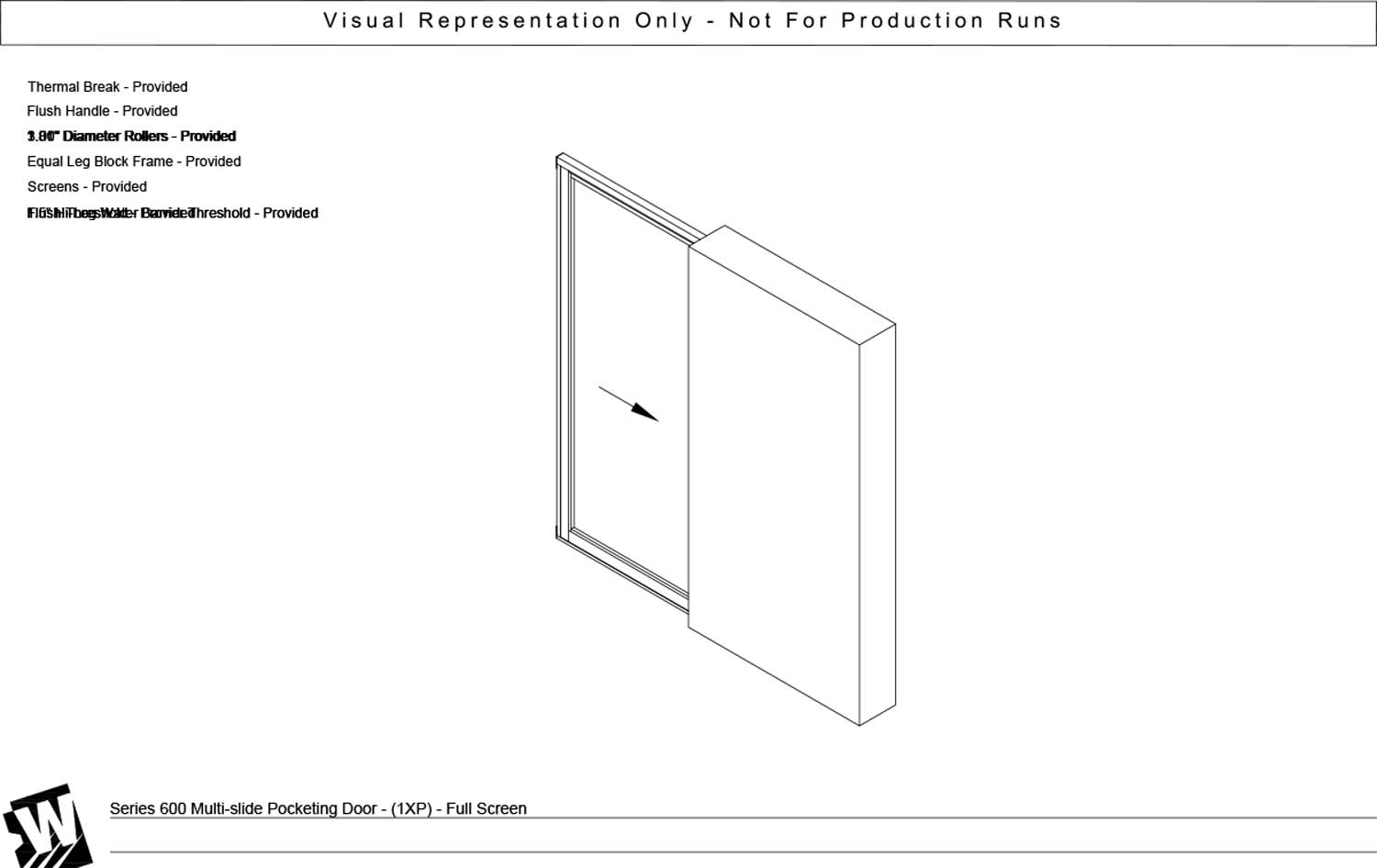 XP - 1 Vent Panel with Pocket - Flush & Water Barrier Threshold