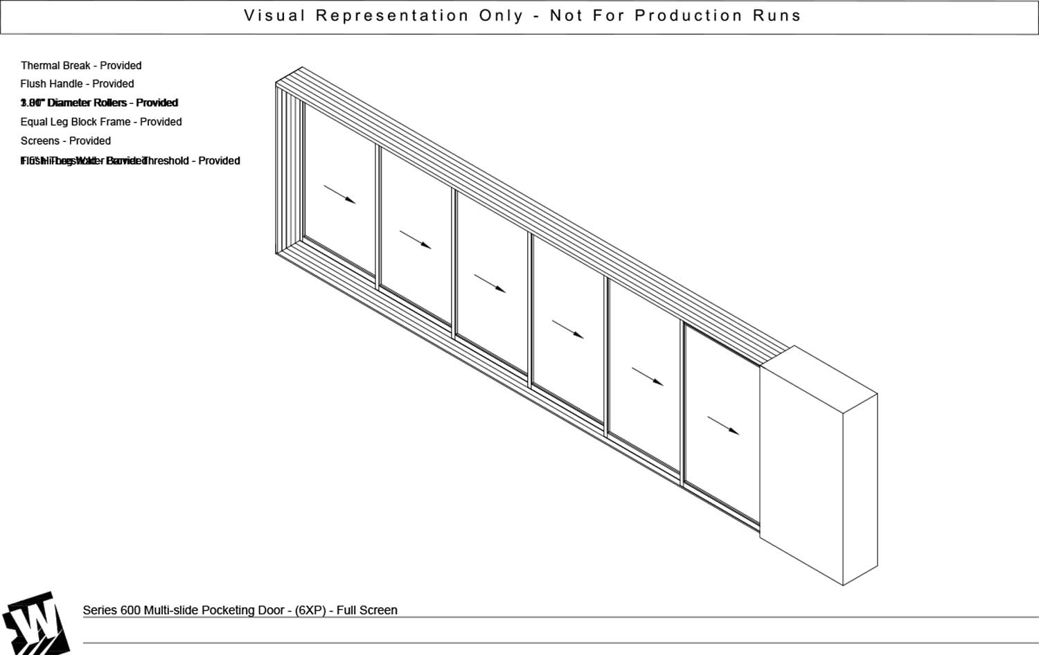 XXXXXXP - 6 Vent Panels with Pocket - Flush & Water Barrier Threshold