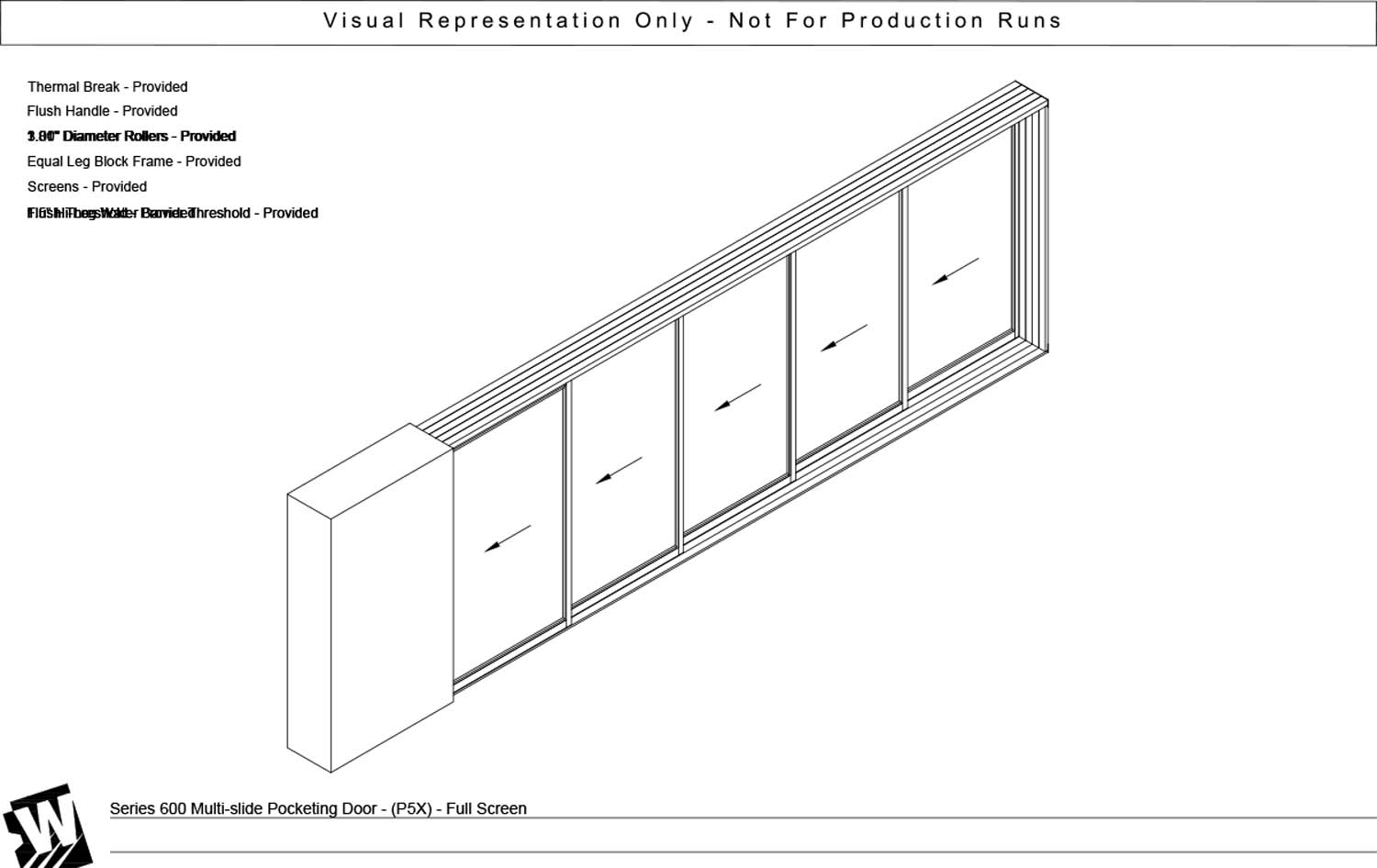 PXXXXX - Pocket with 5 Vent Panels - Flush & Water Barrier Threshold