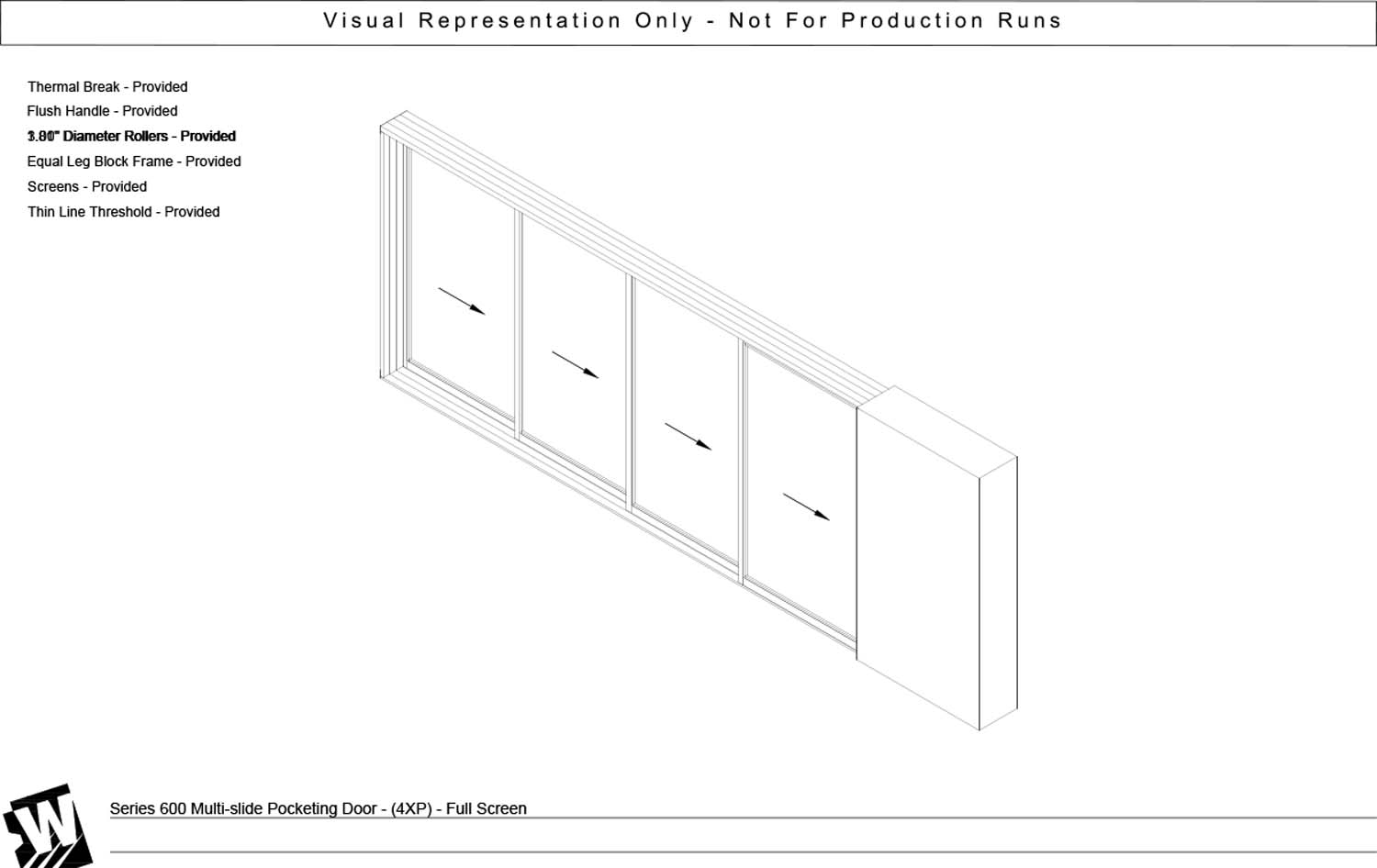 XXXXP - 4 Vent Panels with Pocket - Thinline Threshold