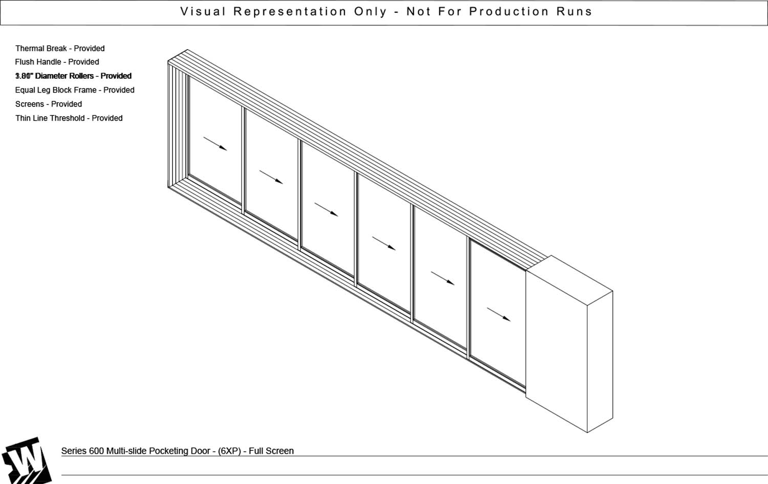 XXXXXXP - 6 Vent Panels with Pocket - Thinline Threshold