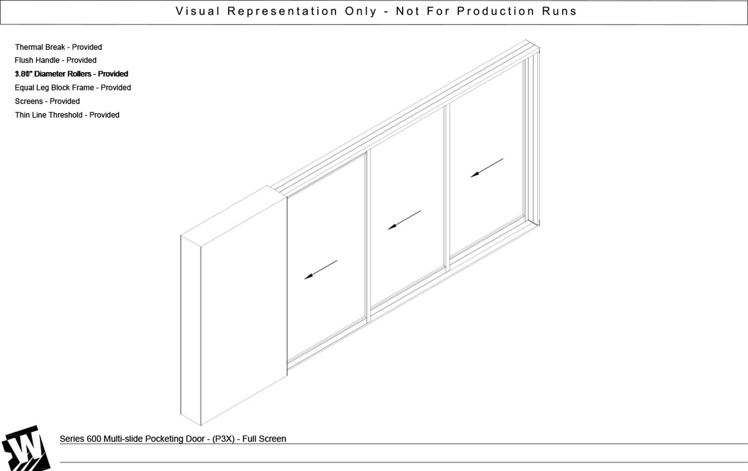 PXXX - Pocket with 3 Vent Panels - Thinline Threshold