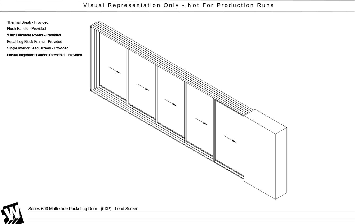 XXXXXP - 5 Vent Panels with Pocket - Flush & Water Barrier Threshold