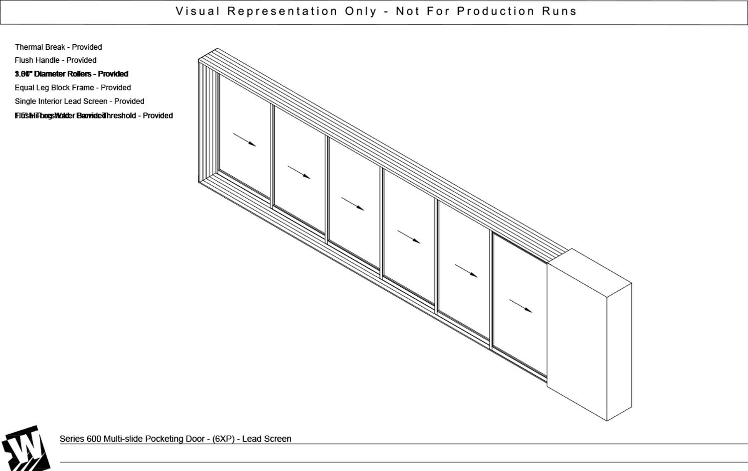 XXXXXXP - 6 Vent Panels with Pocket - Flush & Water Barrier Threshold