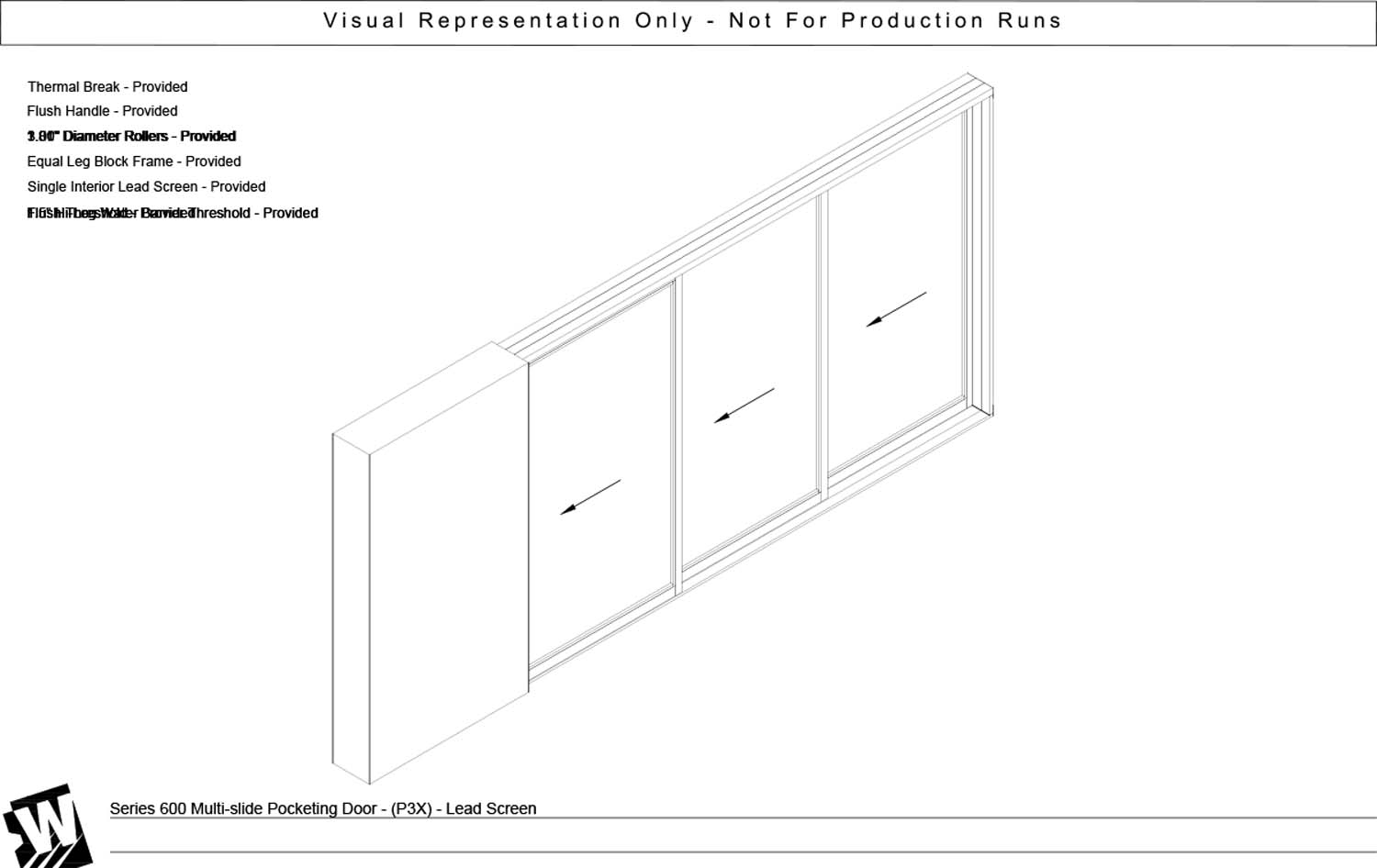 PXXX - Pocket with 3 Vent Panels - Flush & Water Barrier Threshold