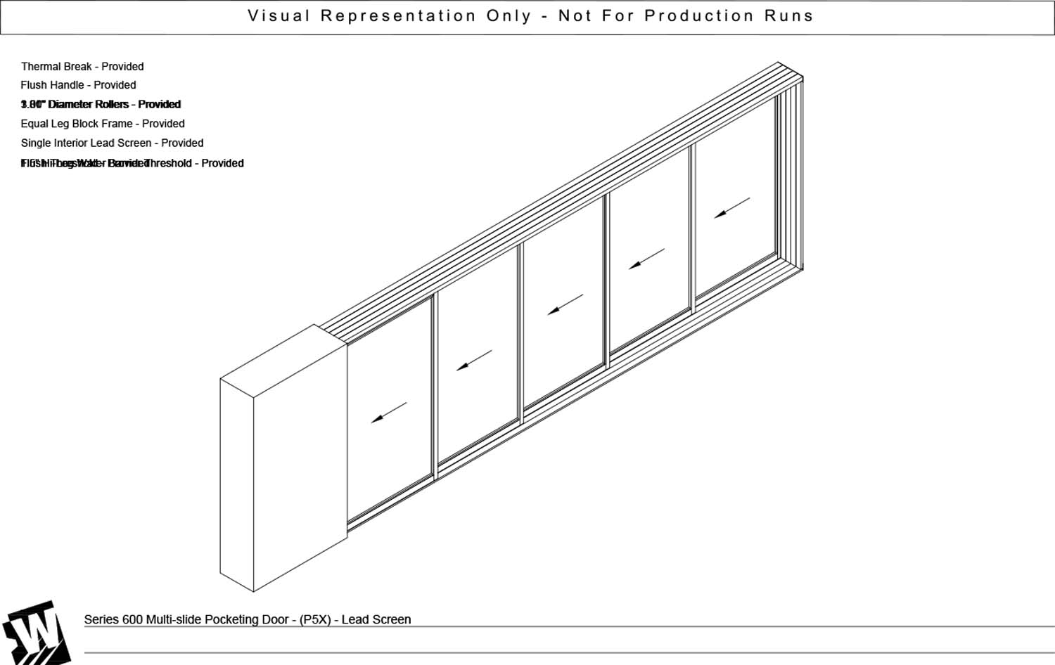 PXXXXX - Pocket with 5 Vent Panels - Flush & Water Barrier Threshold