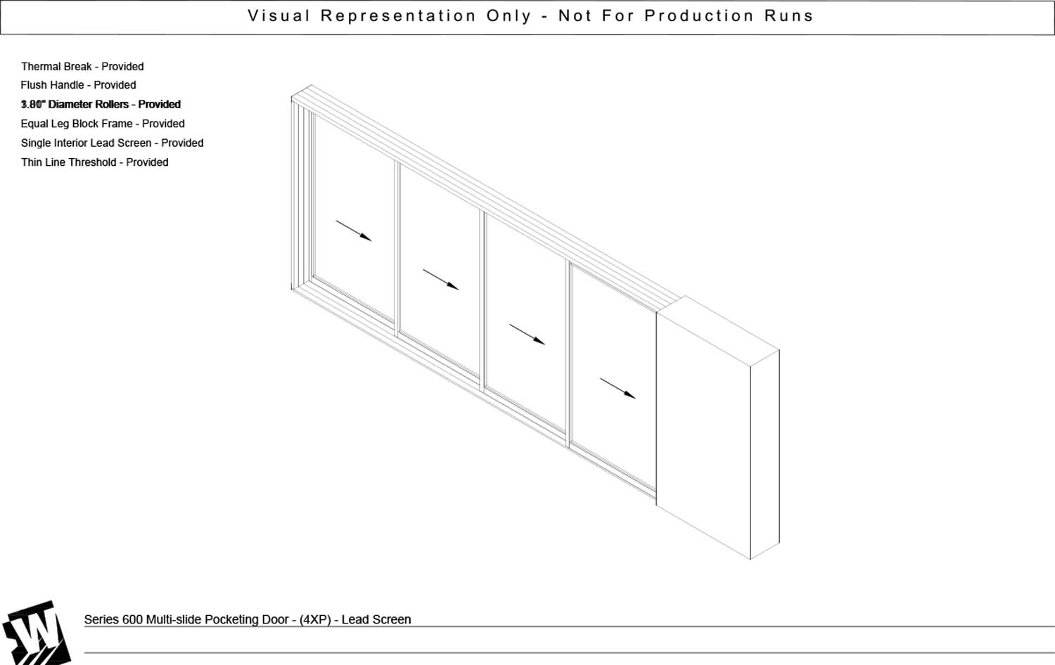 XXXXP - 4 Vent Panels with Pocket - Thinline Threshold