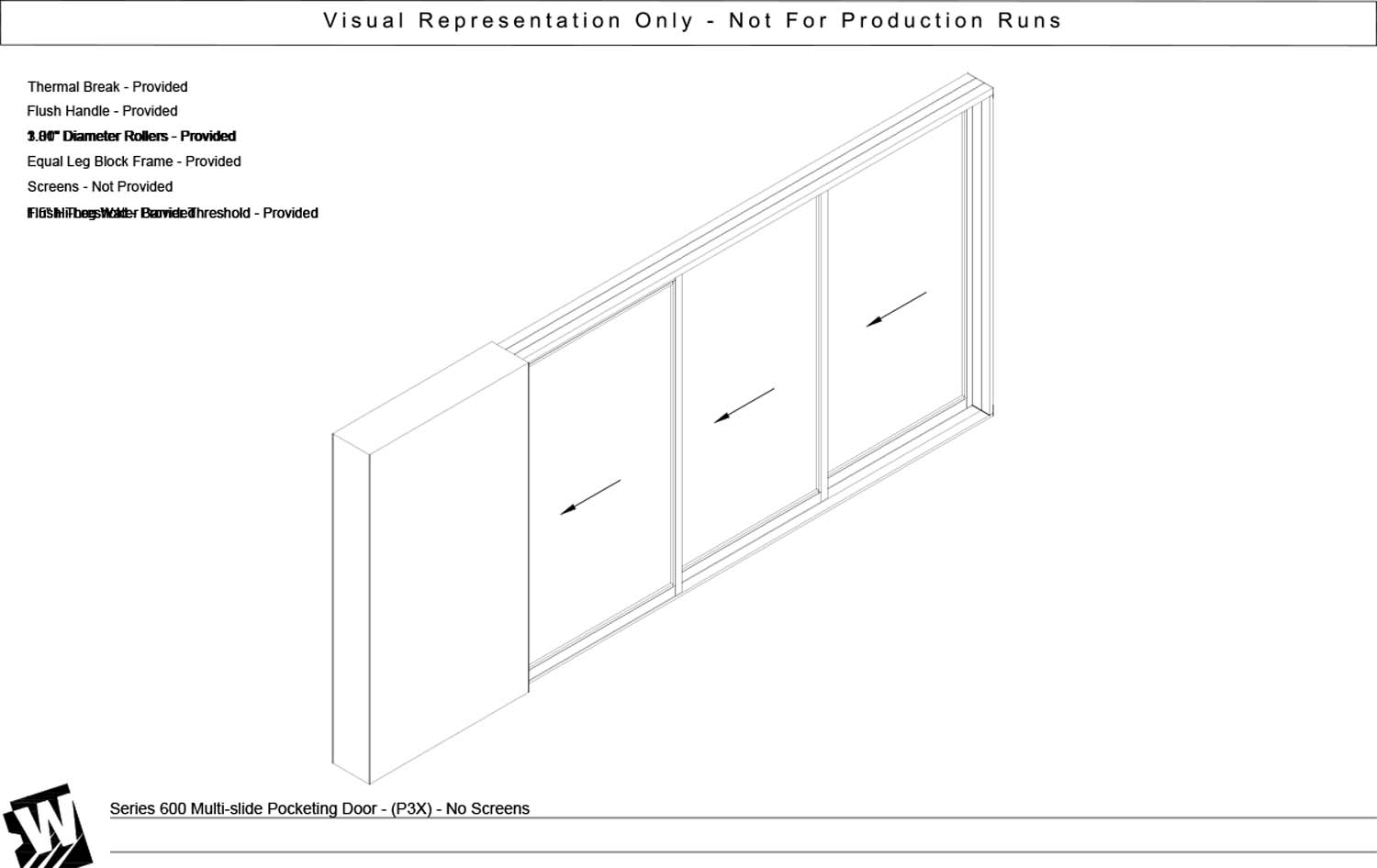 PXXX - Pocket with 3 Vent Panels - Flush & Water Barrier Threshold