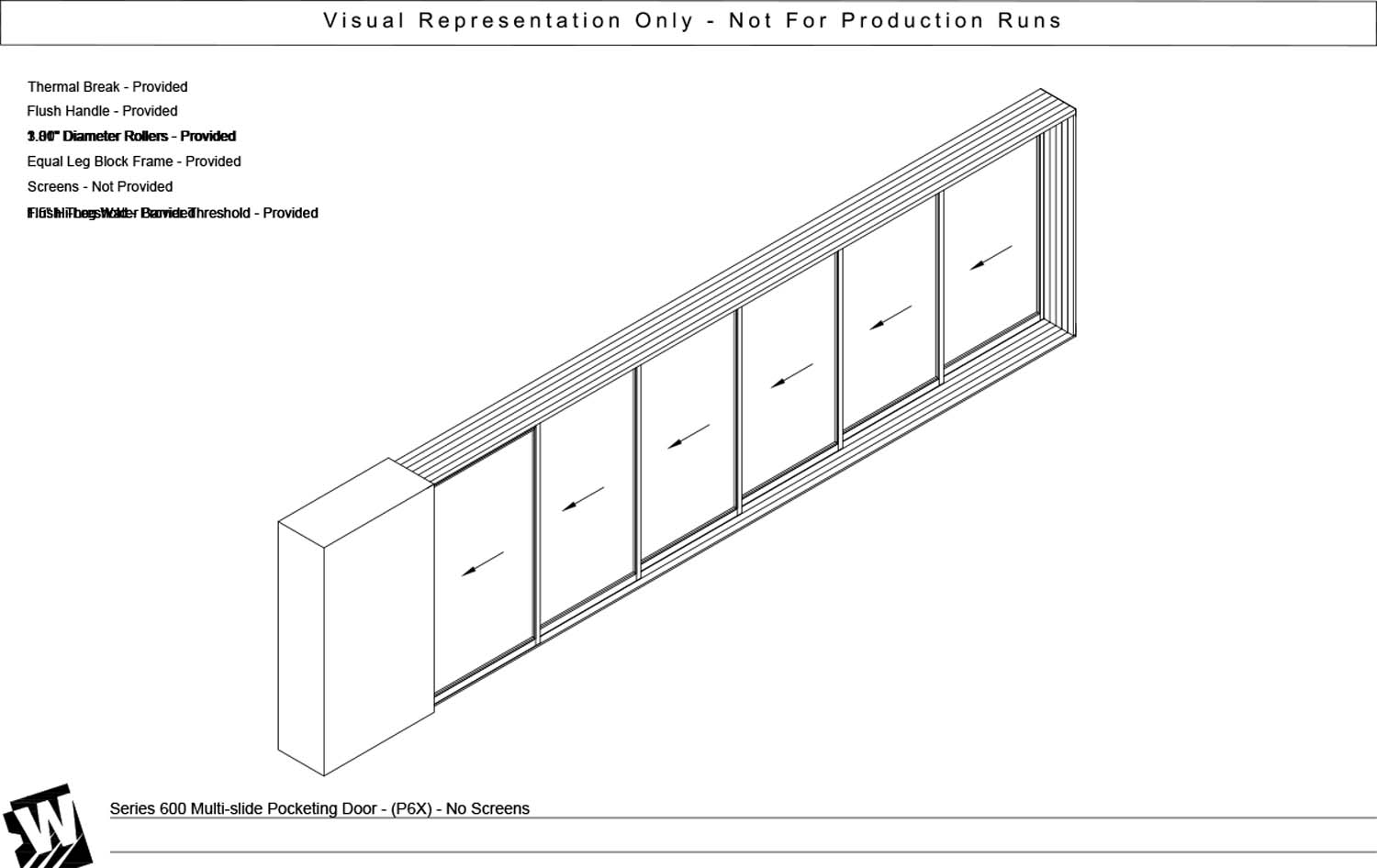 PXXXXXX - Pocket with 6 Vent Panels - Flush & Water Barrier Threshold