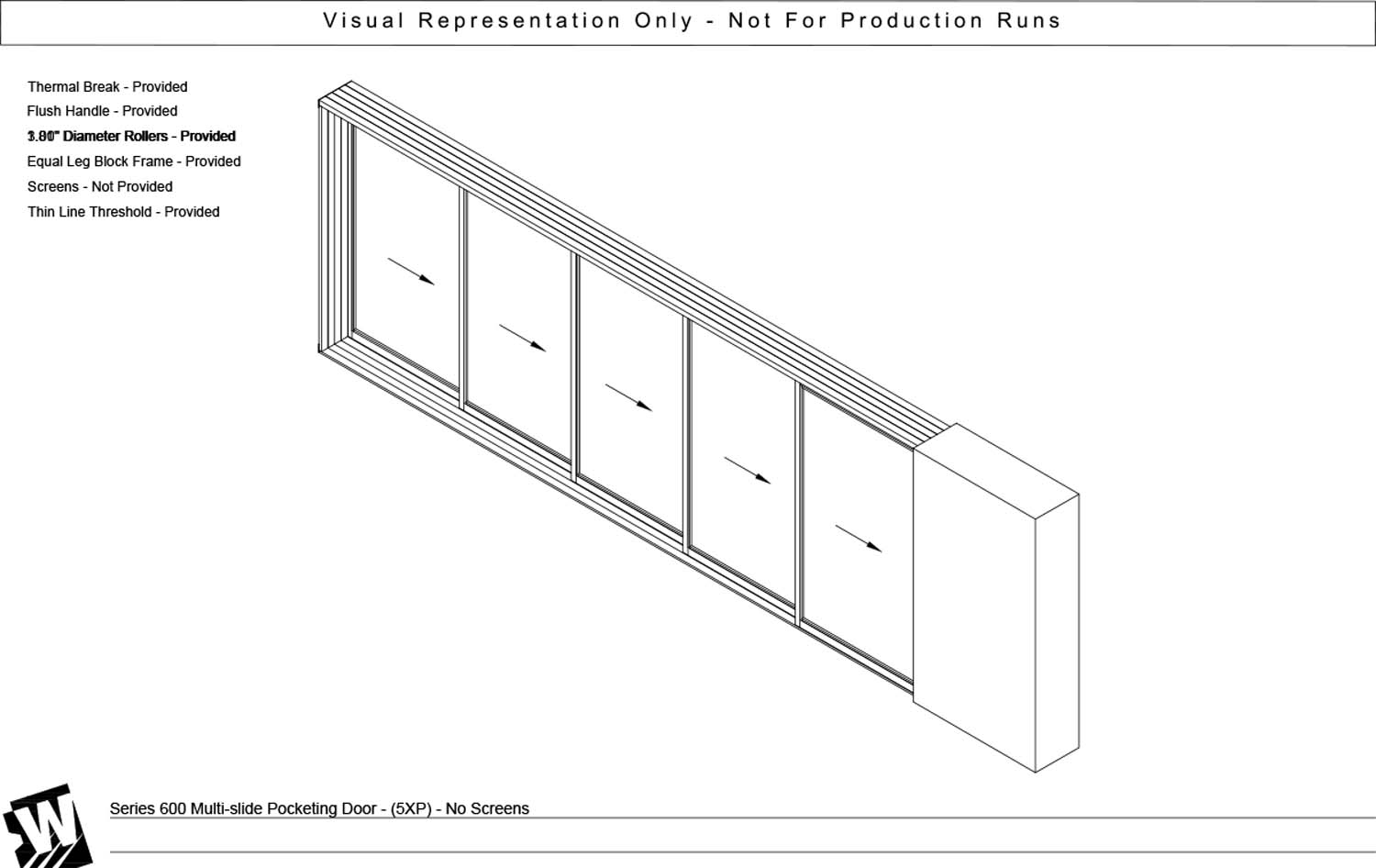 XXXXXP - 5 Vent Panels with Pocket - Thinline Threshold