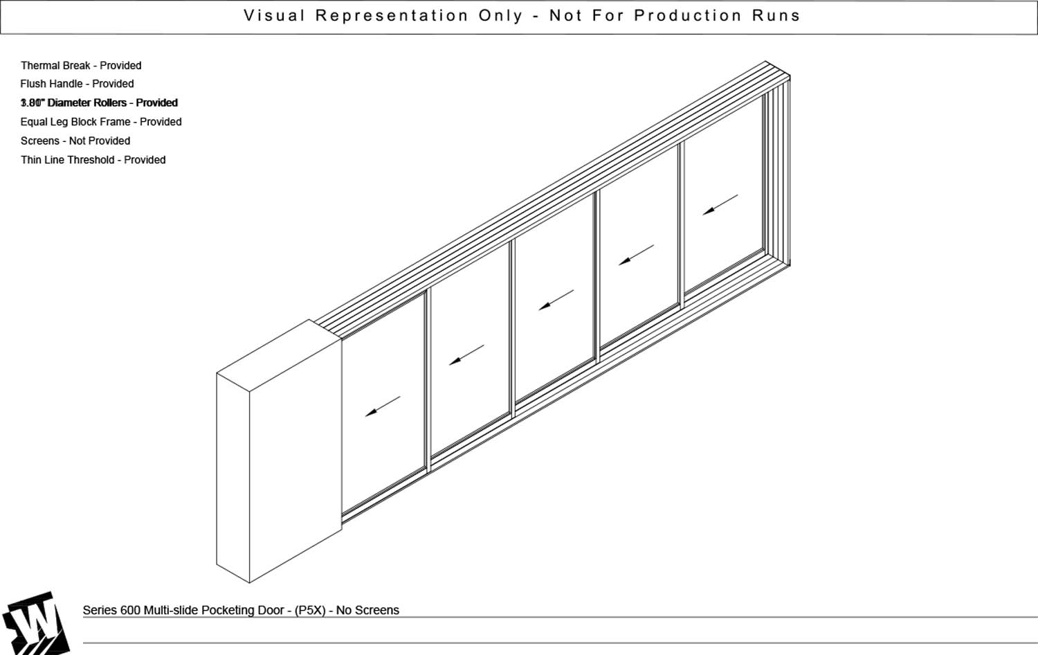 PXXXXX - Pocket with 5 Vent Panels - Thinline Threshold