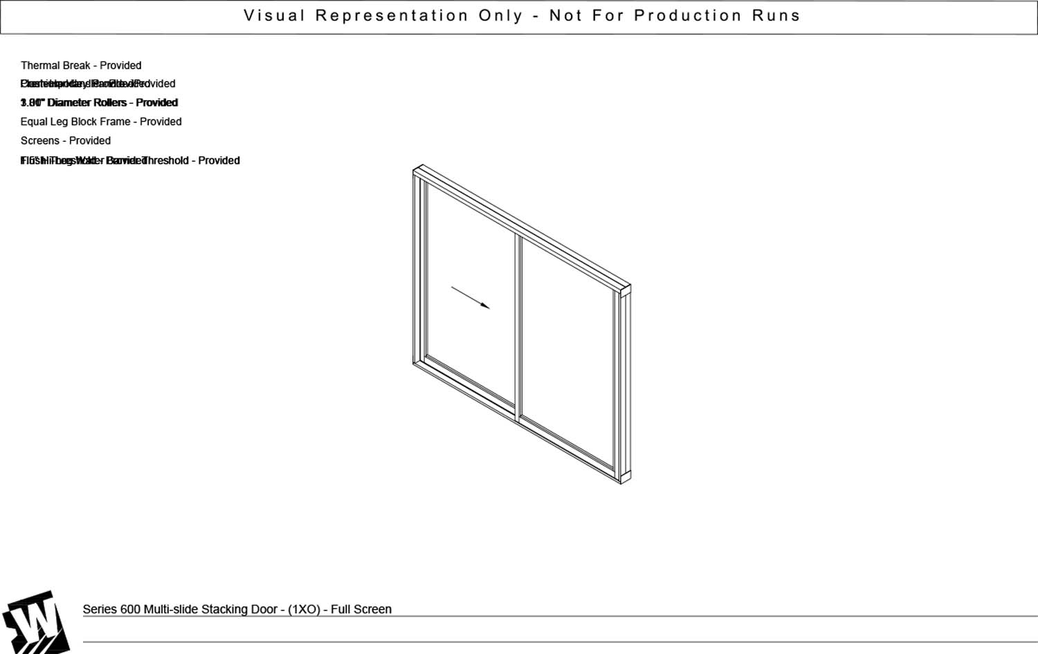 XO - 1 Vent Panel Stacking with 1 Fixed Panel - Flush & Water Barrier Threshold