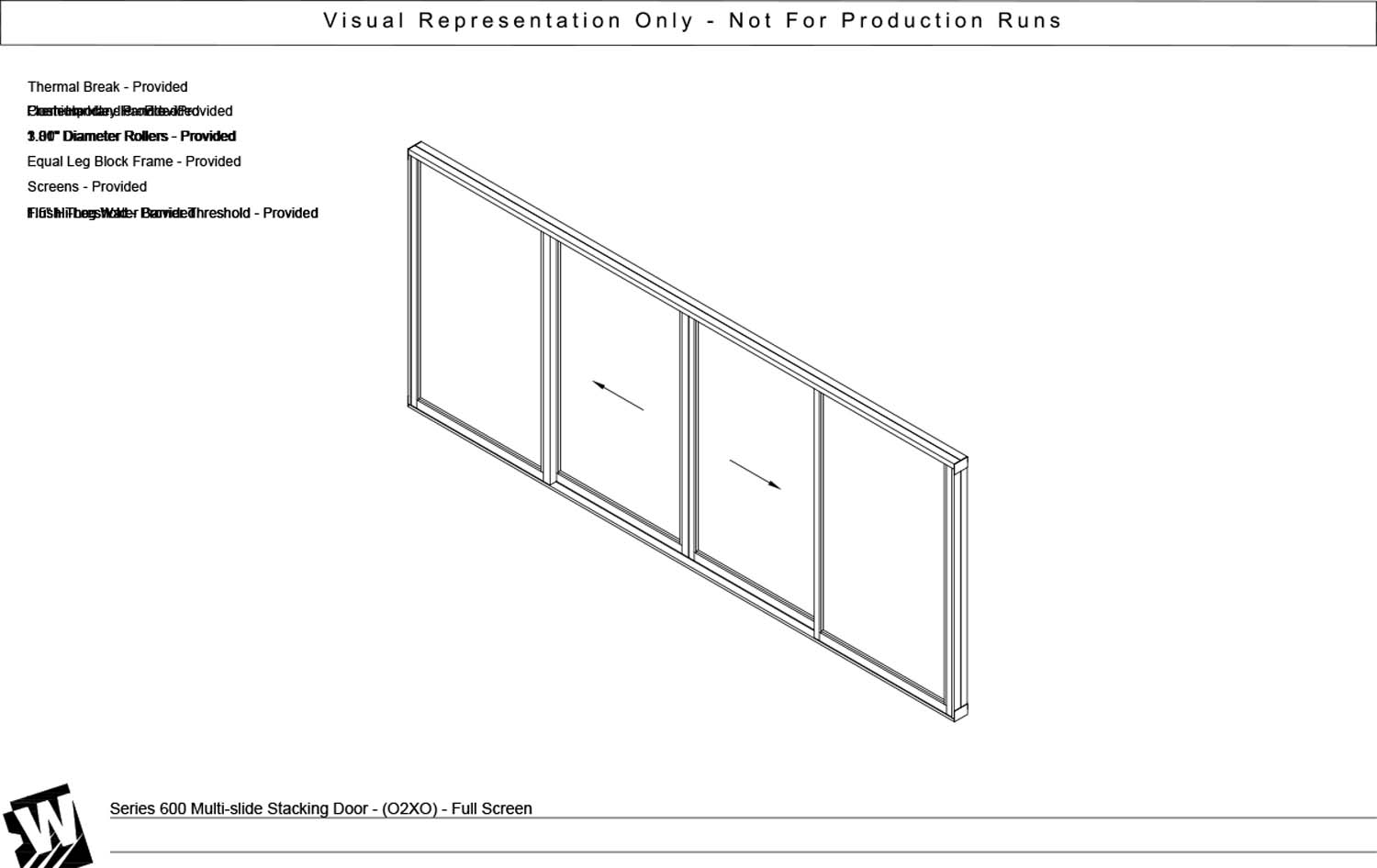OXXO - 2 Fixed Panels Bi Parting with 2 Vent Panels - Flush & Water Barrier Threshold