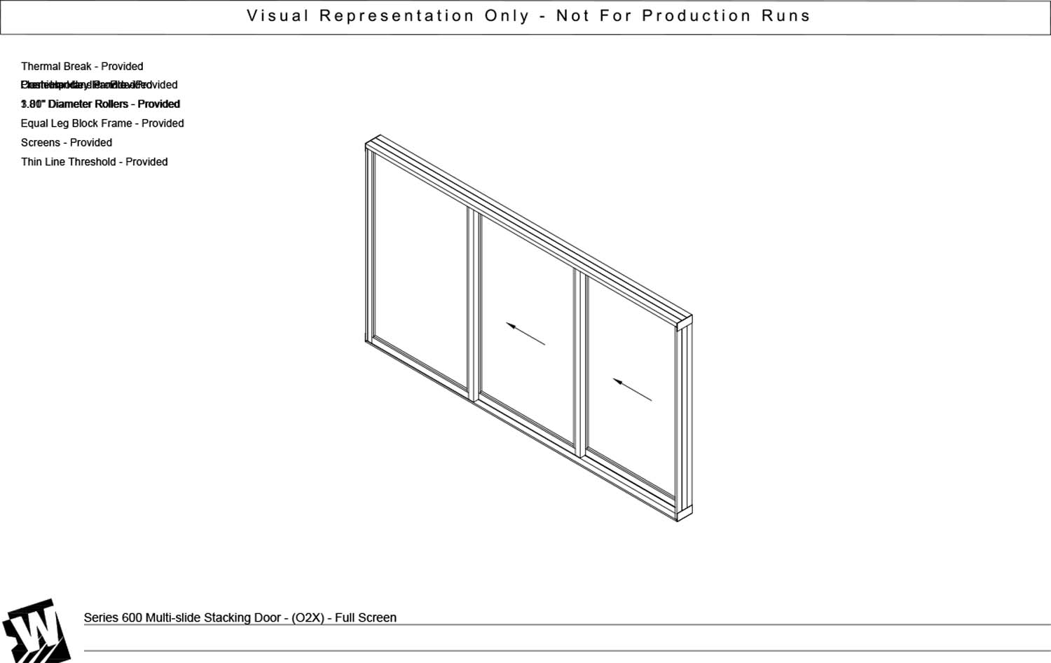 OXX - 1 Fixed Panel Stacking with 2 Vent Panel - Thinline Threshold