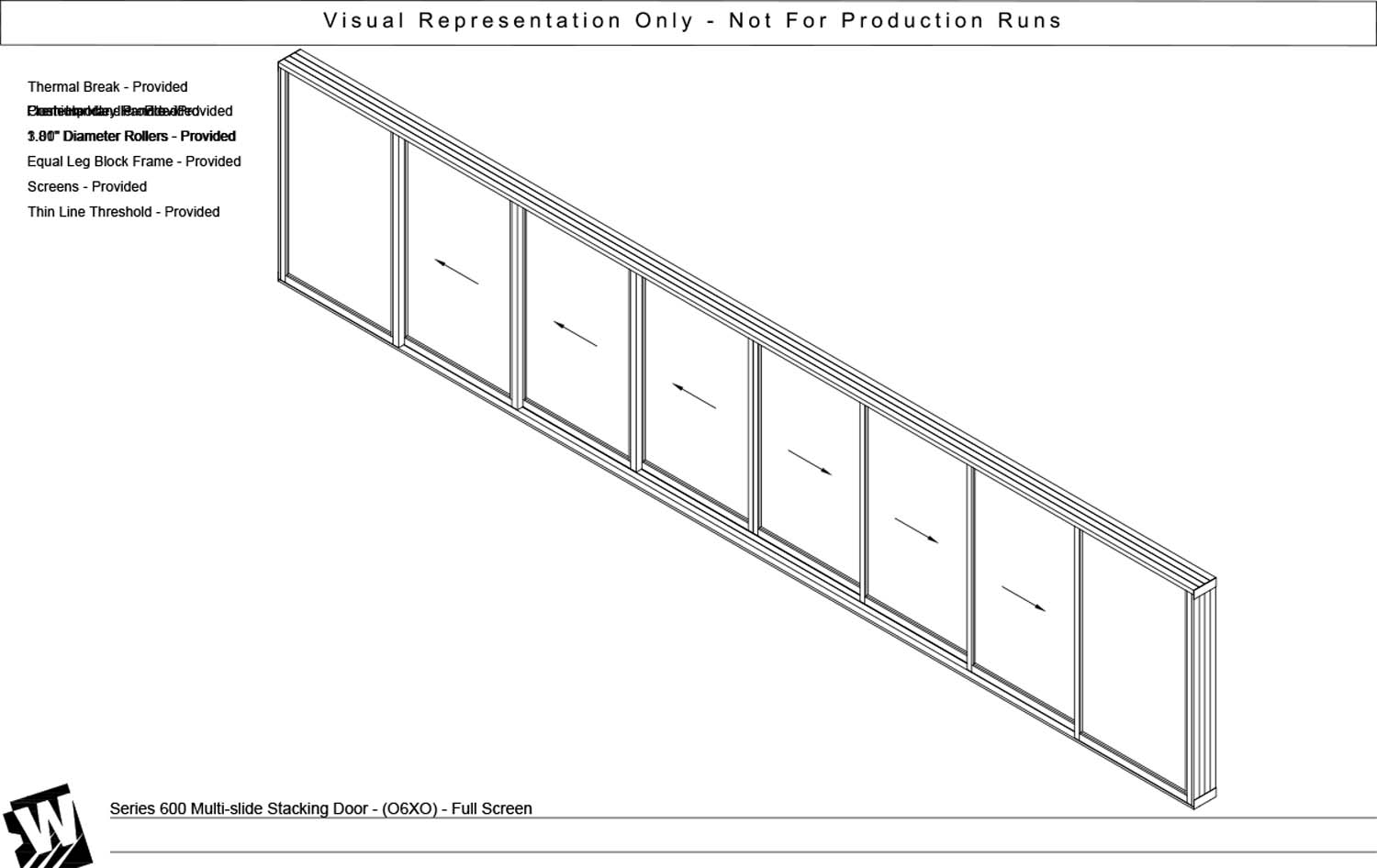 OXXXXXXO - 2 Fixed Panels Bi Parting with 6 Vent Panels - Thinline Threshold