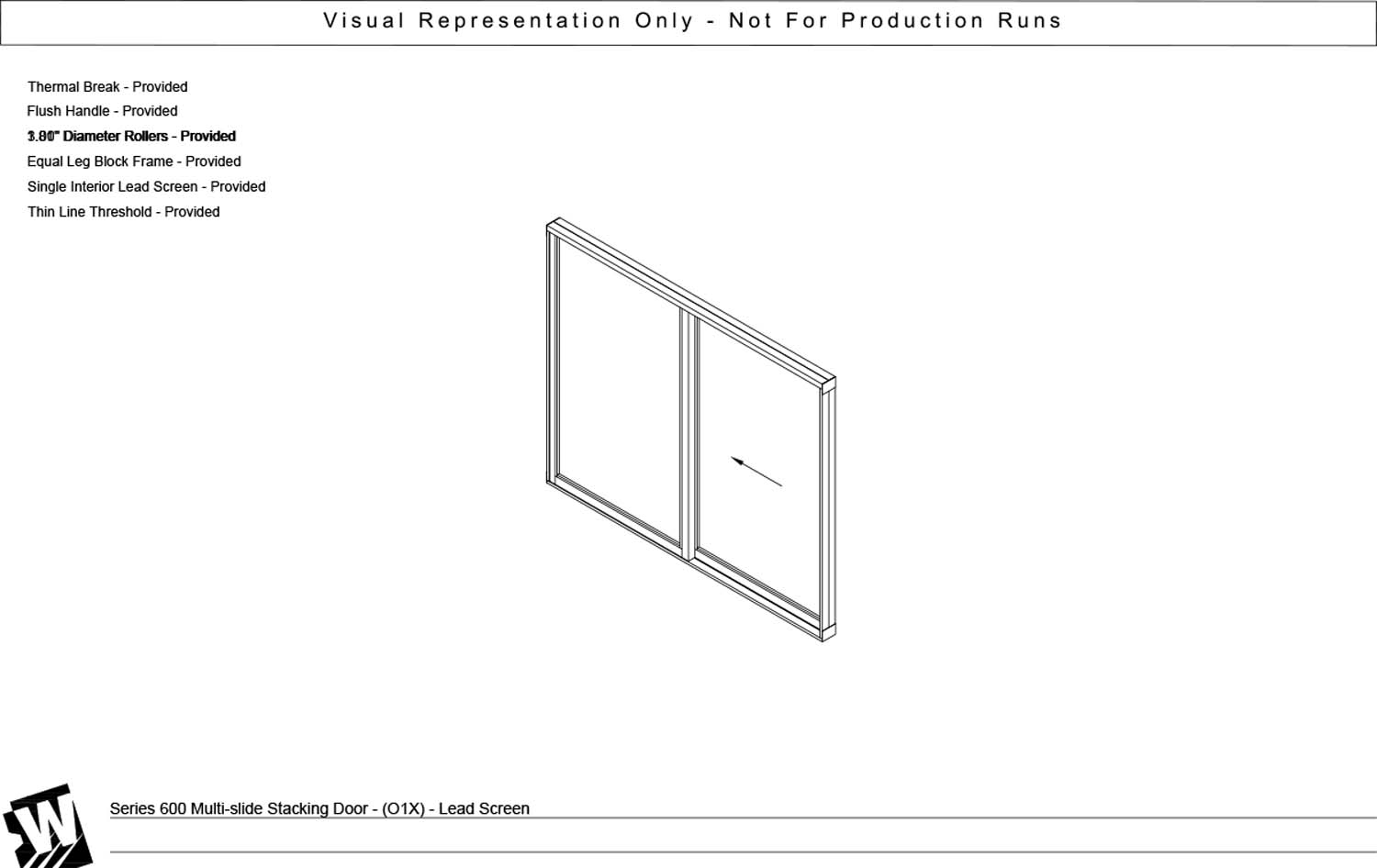 OX - 1 Fixed Panel Stacking with 1 Vent Panel - Thinline Threshold