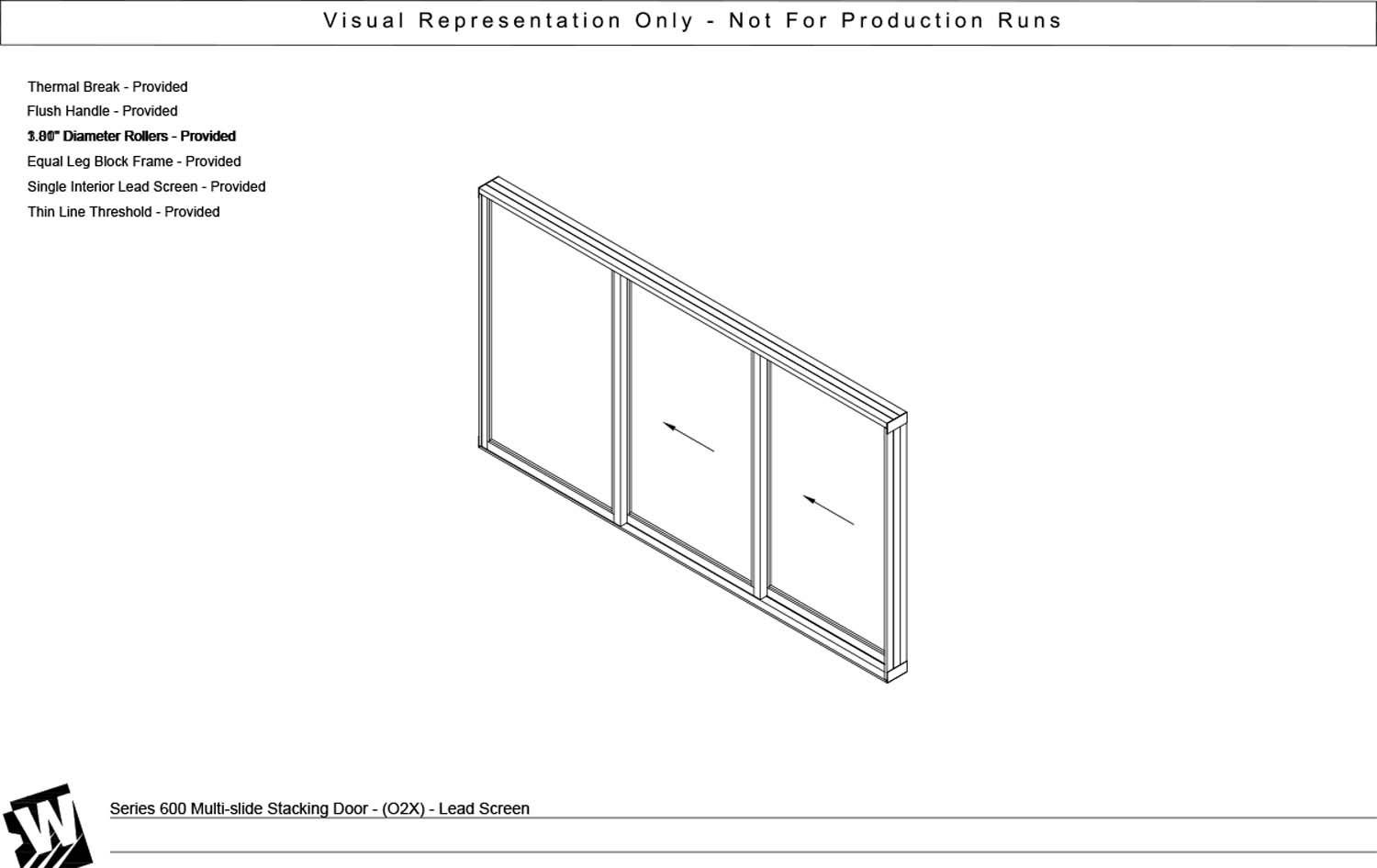 OXX - 1 Fixed Panel Stacking with 2 Vent Panel - Thinline Threshold