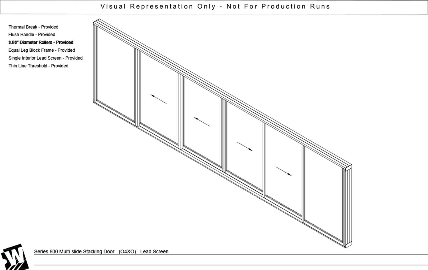OXXXXO - 2 Fixed Panels Bi Parting with 4 Vent Panels - Thinline Threshold
