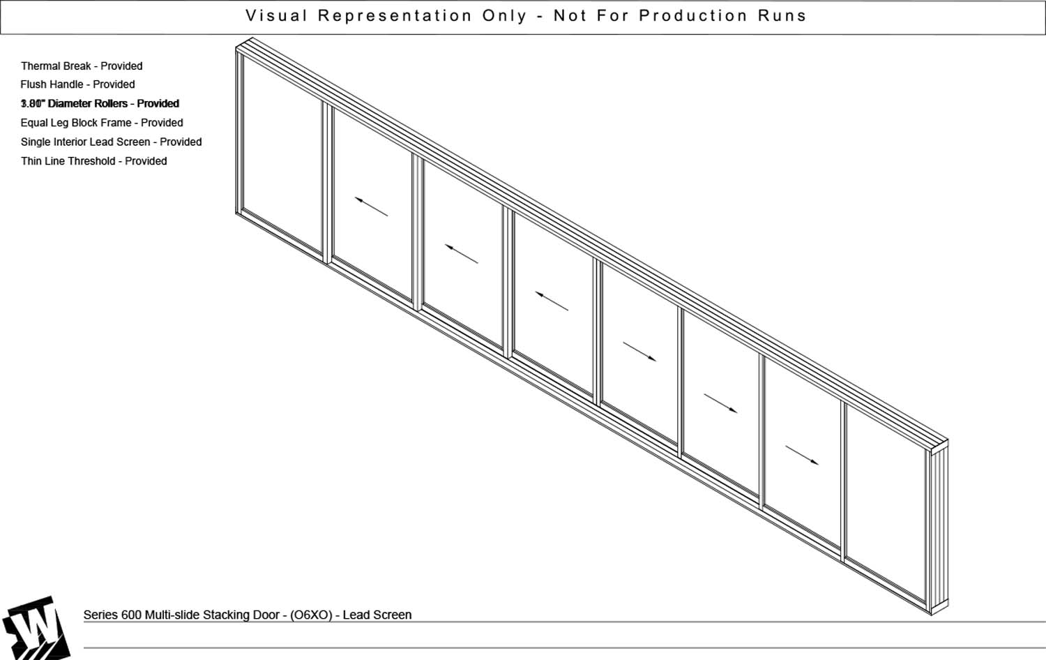 OXXXXXXO - 2 Fixed Panels Bi Parting with 6 Vent Panels - Thinline Threshold