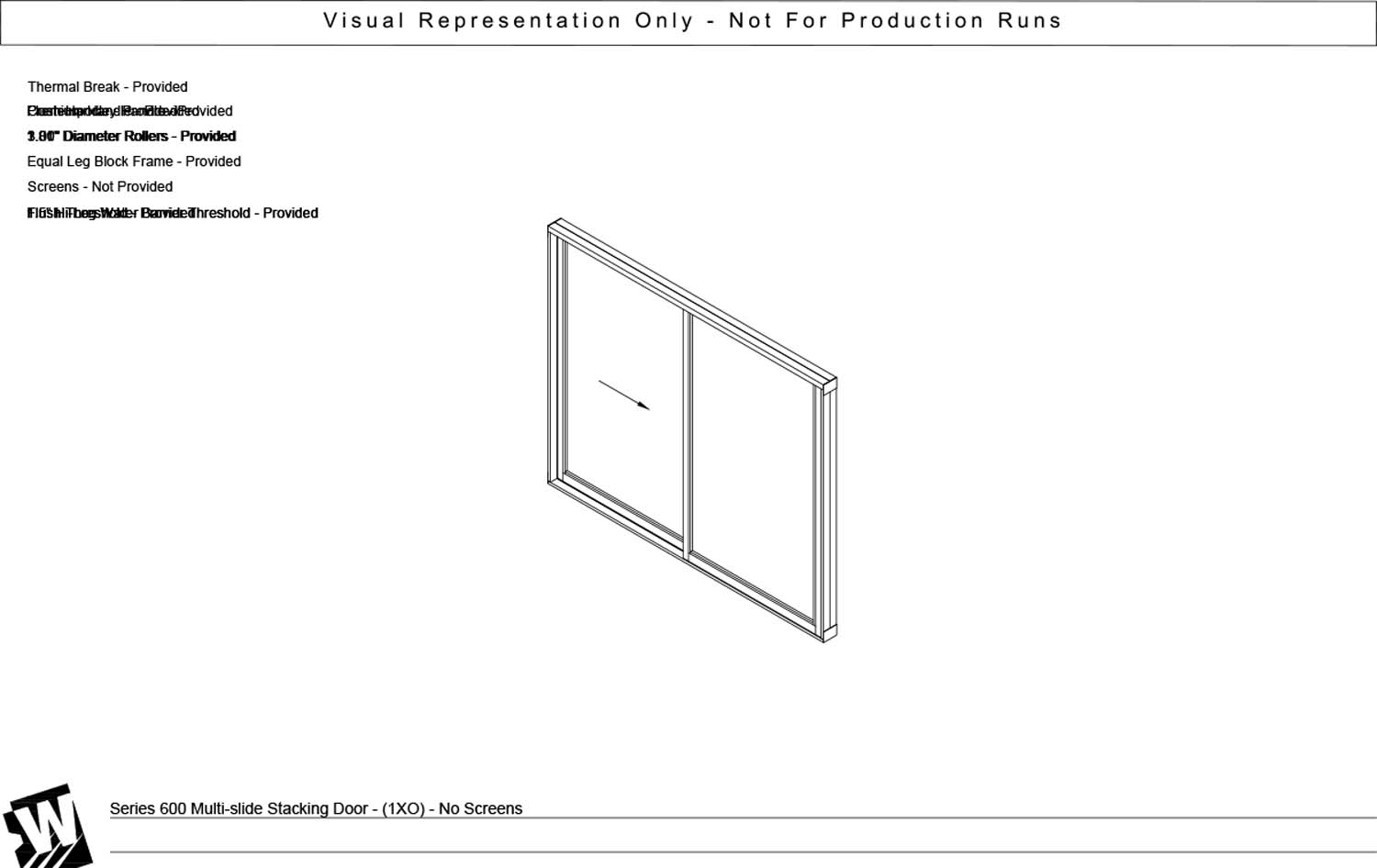 XO - 1 Vent Panel Stacking with 1 Fixed Panel - Flush & Water Barrier Threshold