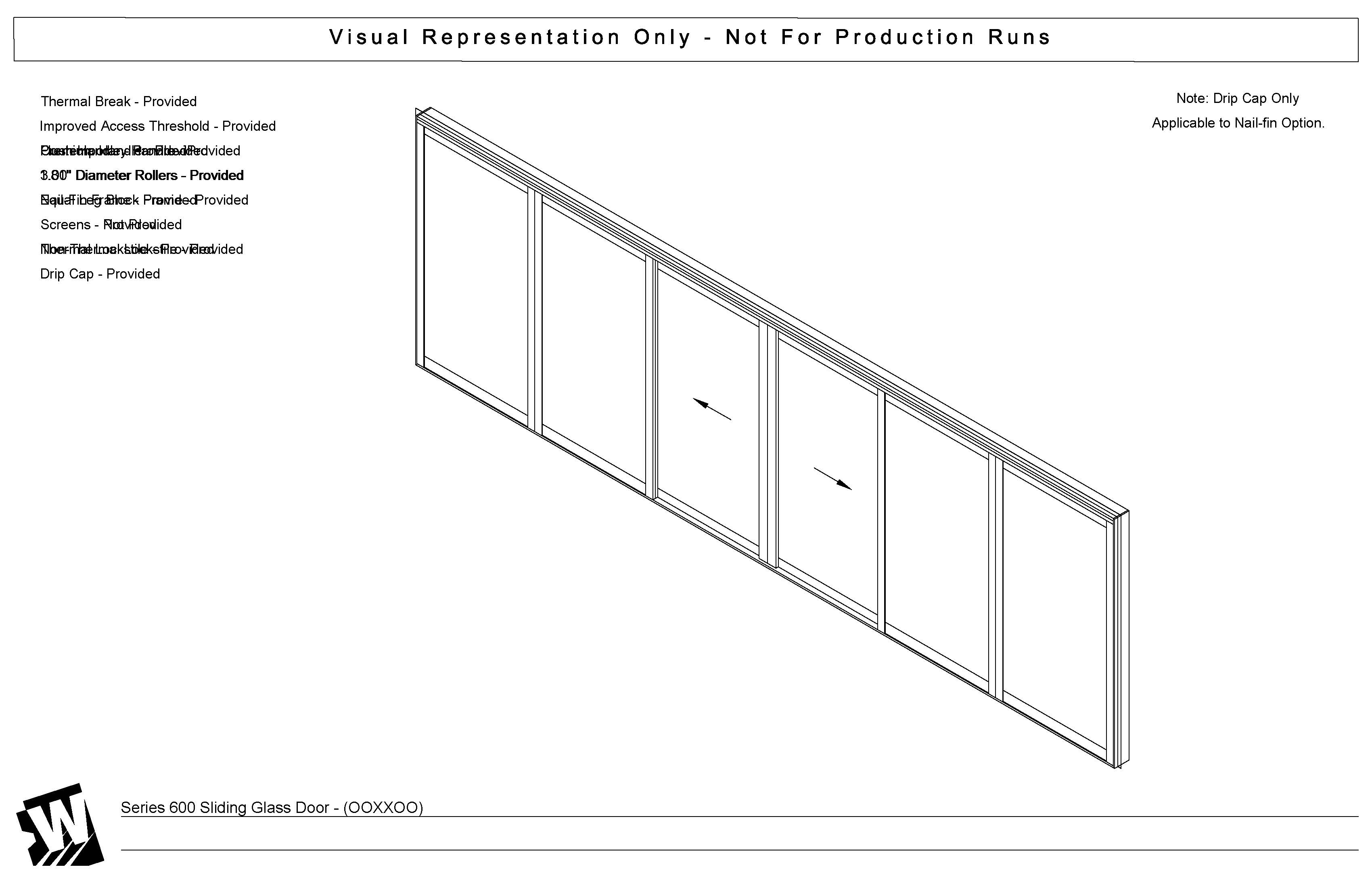 OOXXOO - 4 Fixed Panels 2 BiParting Panels - Improved Access Threshold
