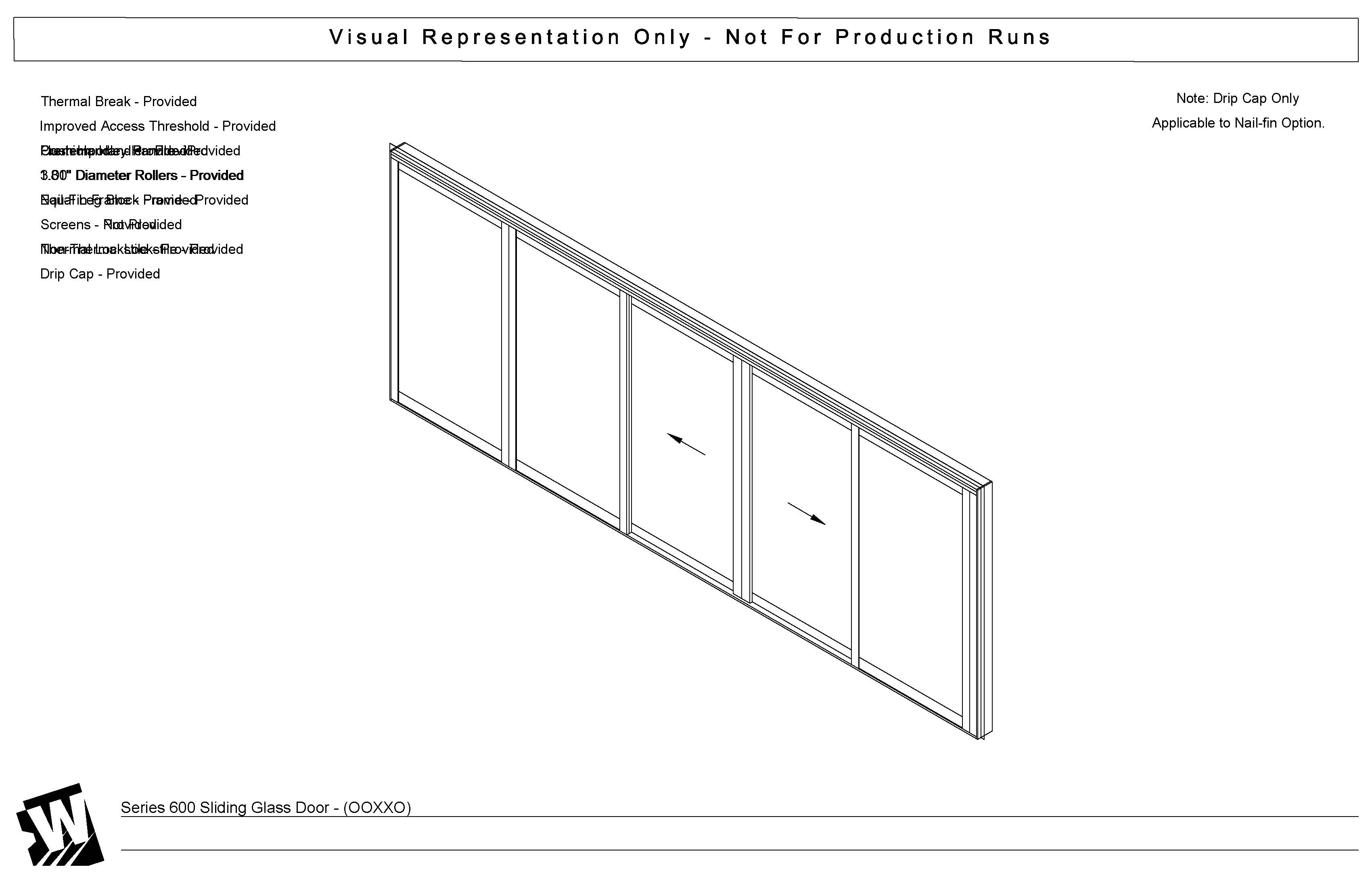OOXXO - 3 Fixed Panels 2 BiParting Panels - Improved Access Threshold