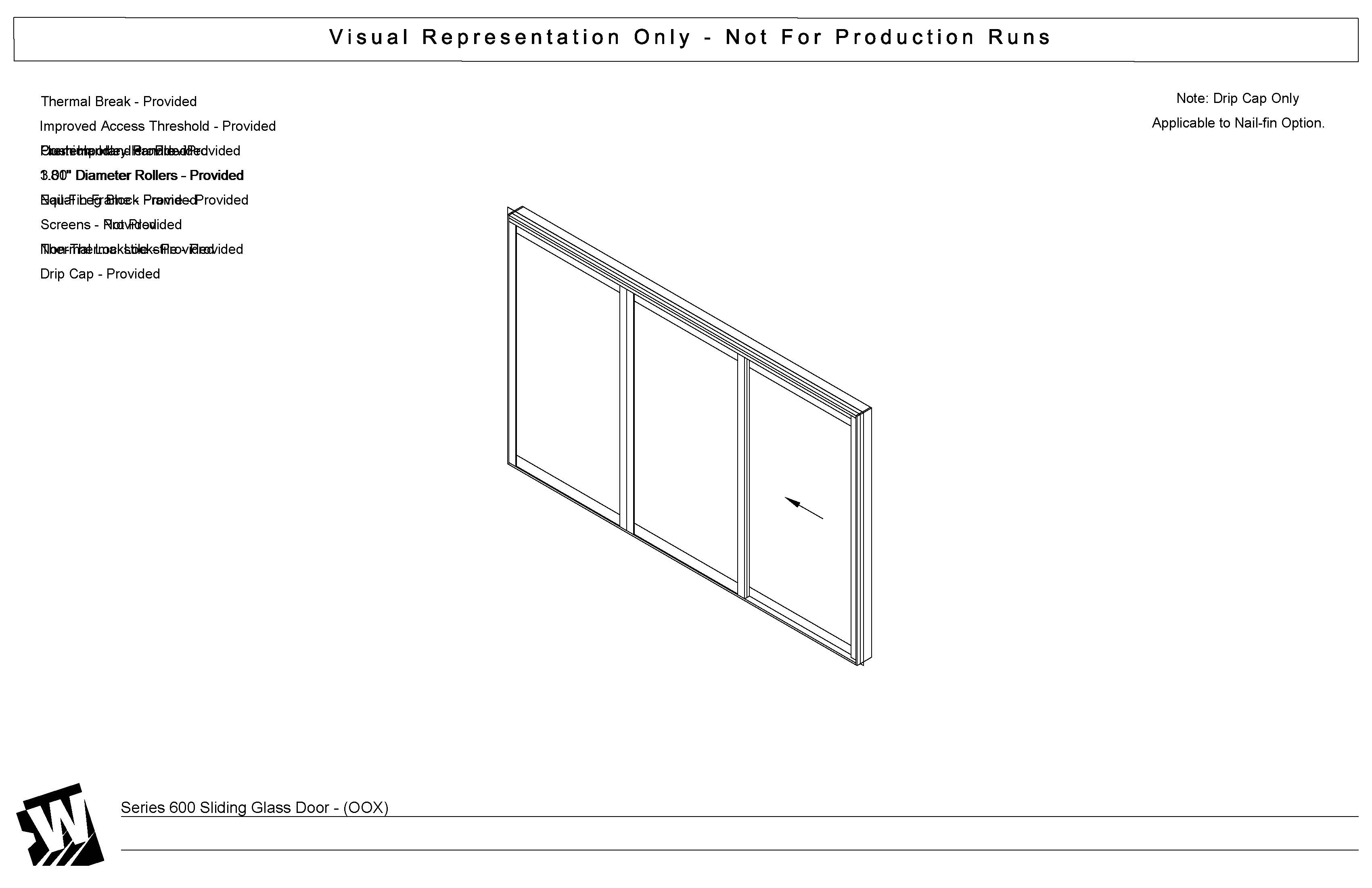 OOX - 2 Fixed Panels 1 Vent Panel Sliding Left - Improved Access Threshold