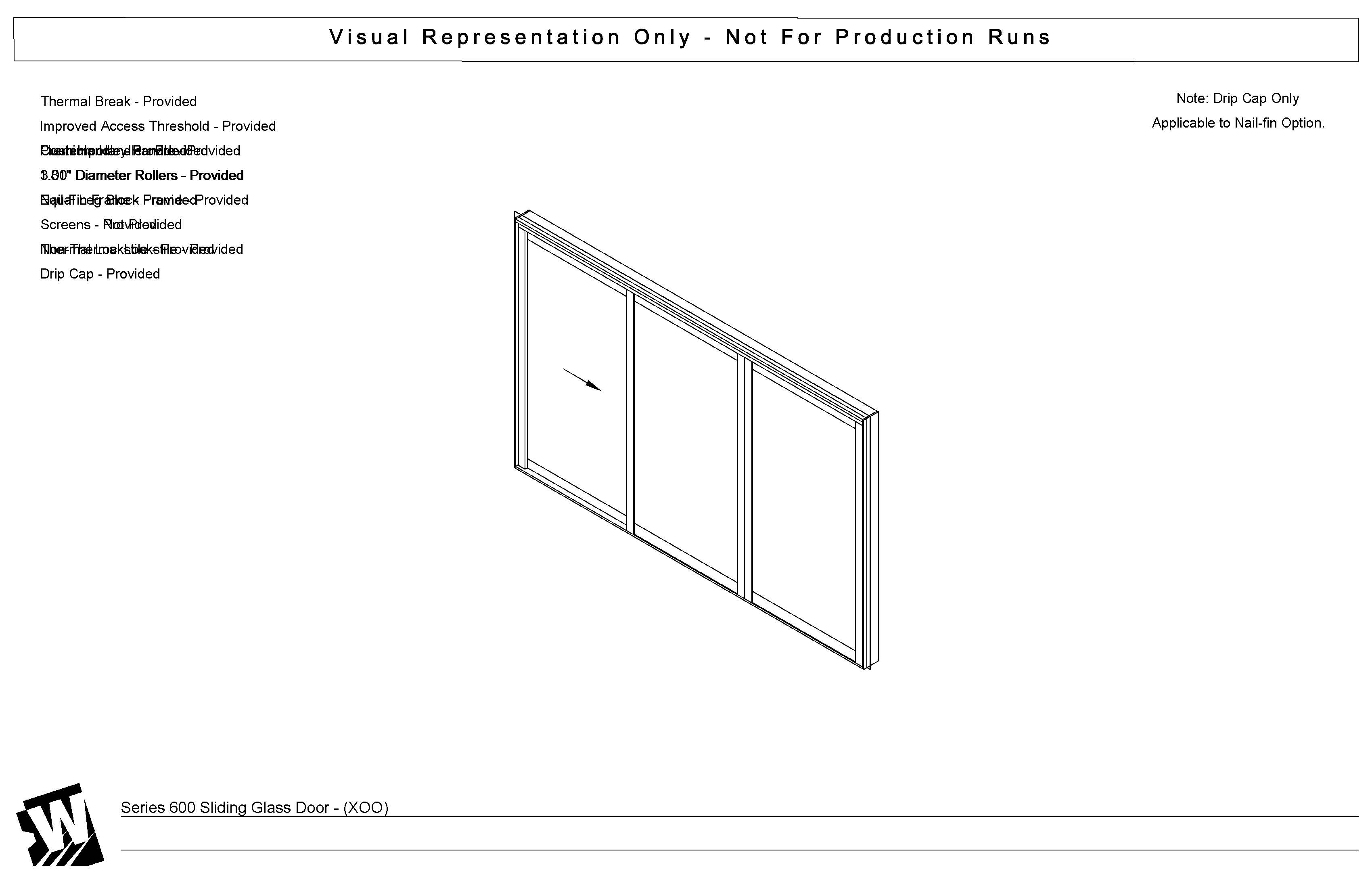 XOO - 1 Vent Panel 2 Fixed Panels - Improved Access Threshold