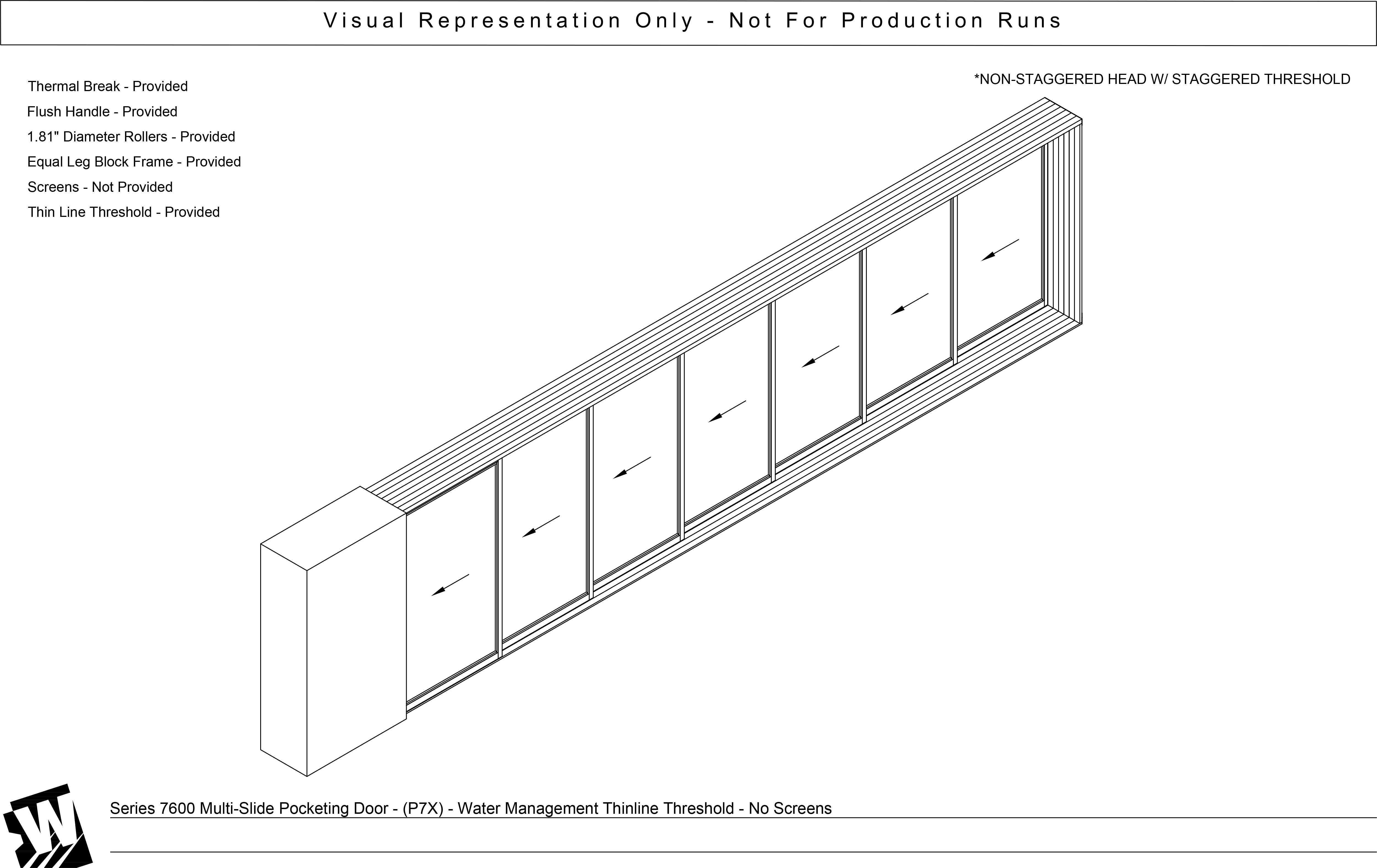 PXXXXXXX - Pocket with 7 Vent Panels  - Water Management Sill - Pocket Doors