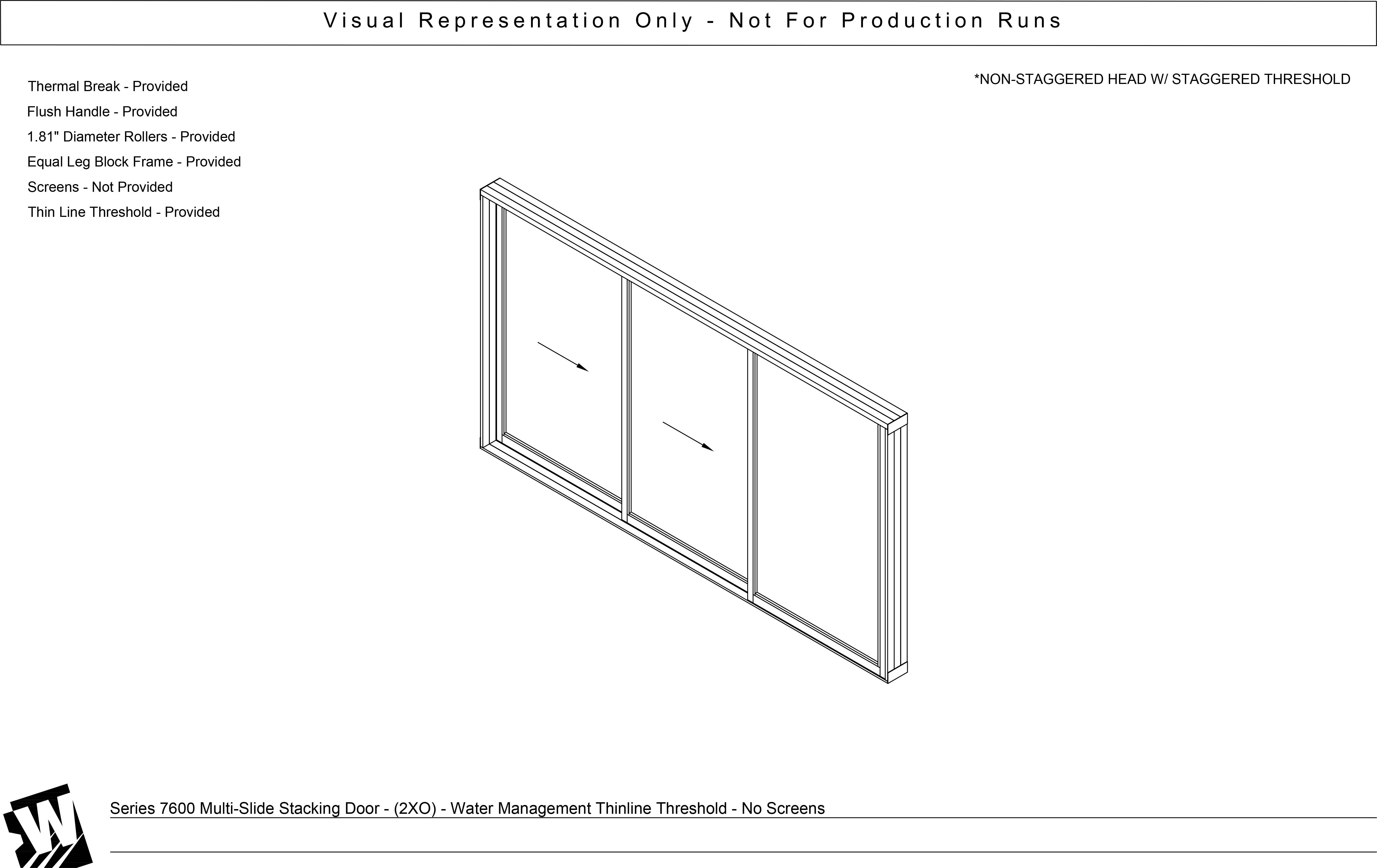 XXO - 2 Vent Panels Stacking with 1 Fixed Panel - Water Management Sill - Stacking Doors