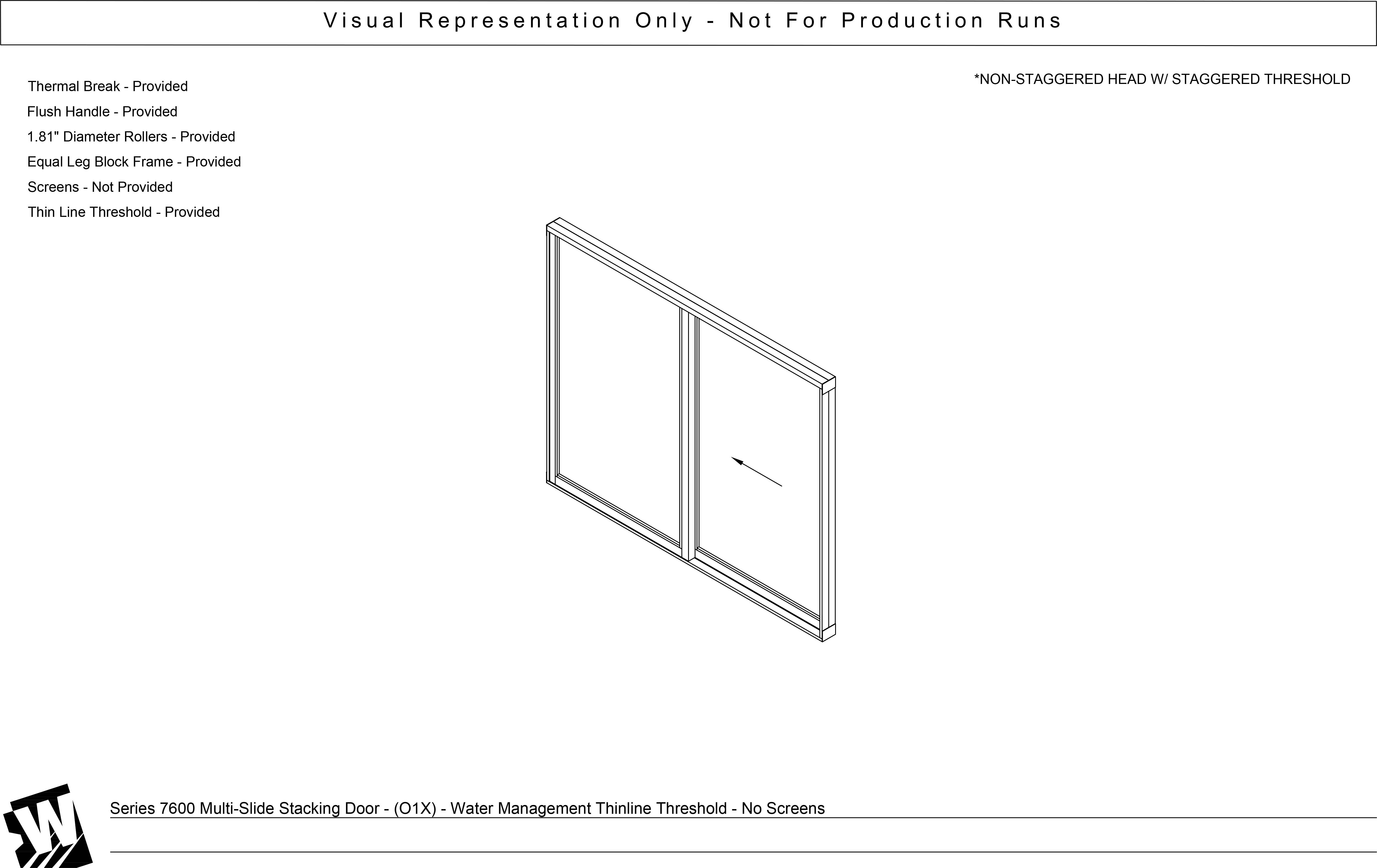 OX - 1 Fixed Panel Stacking with 1 Vent Panel - Water Management Sill - Stacking Doors
