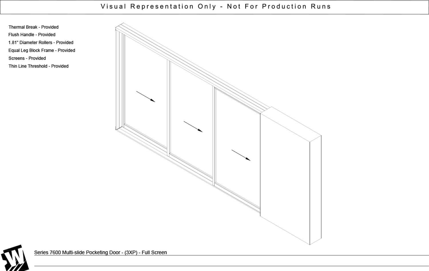 XXXP - 3 Vent Panels with Pocket - Thinline Threshold