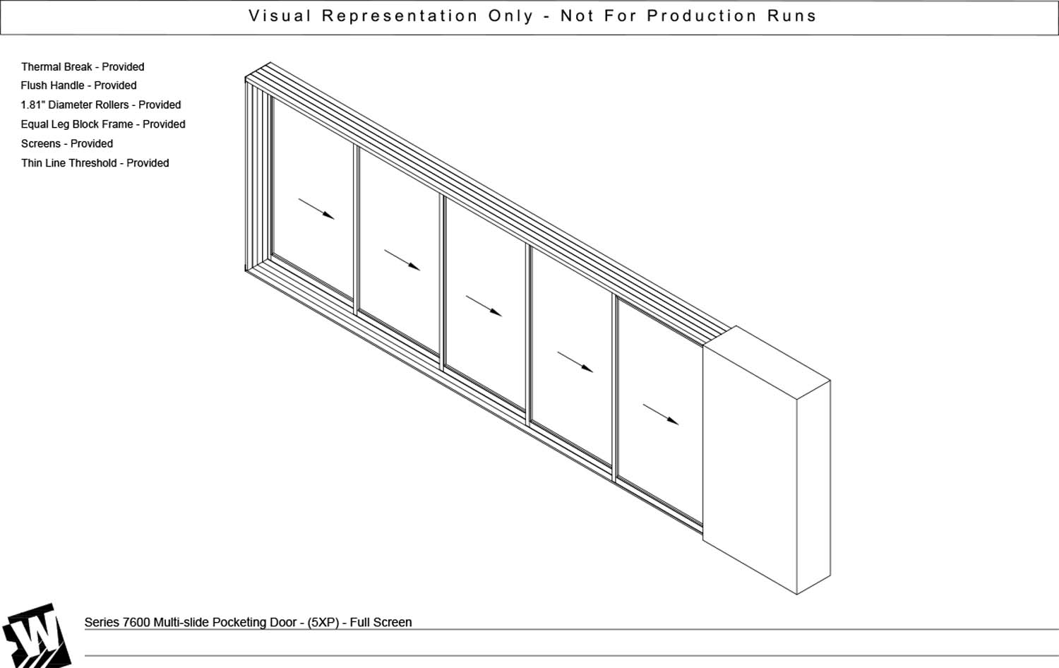 XXXXXP - 5 Vent Panels with Pocket - Thinline Threshold