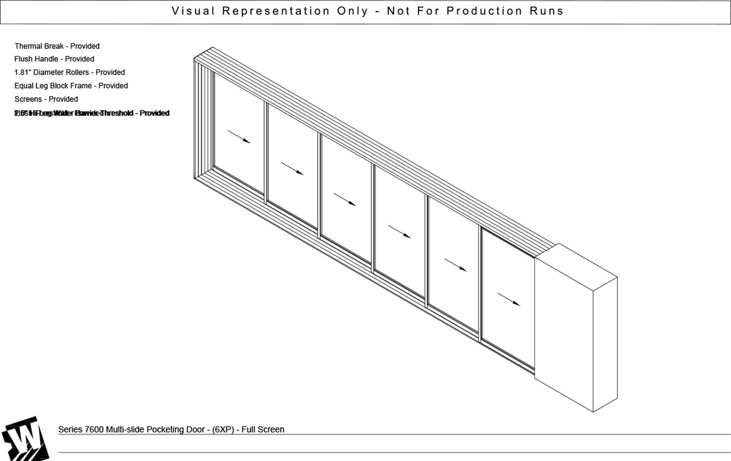 XXXXXXP - 6 Vent Panels with Pocket - Flush & Water Barrier Threshold