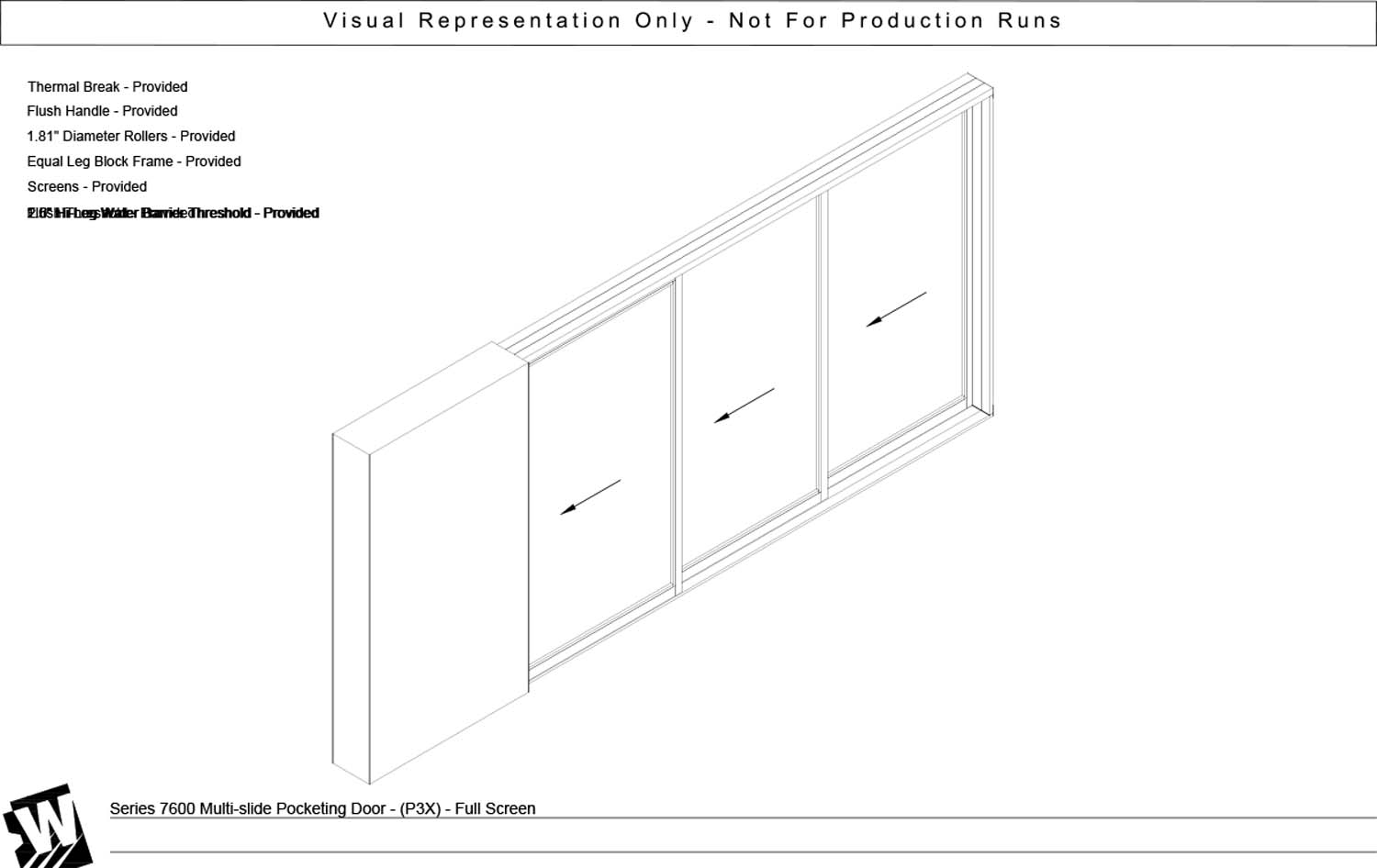 PXXX - Pocket with 3 Vent Panels - Flush & Water Barrier Threshold
