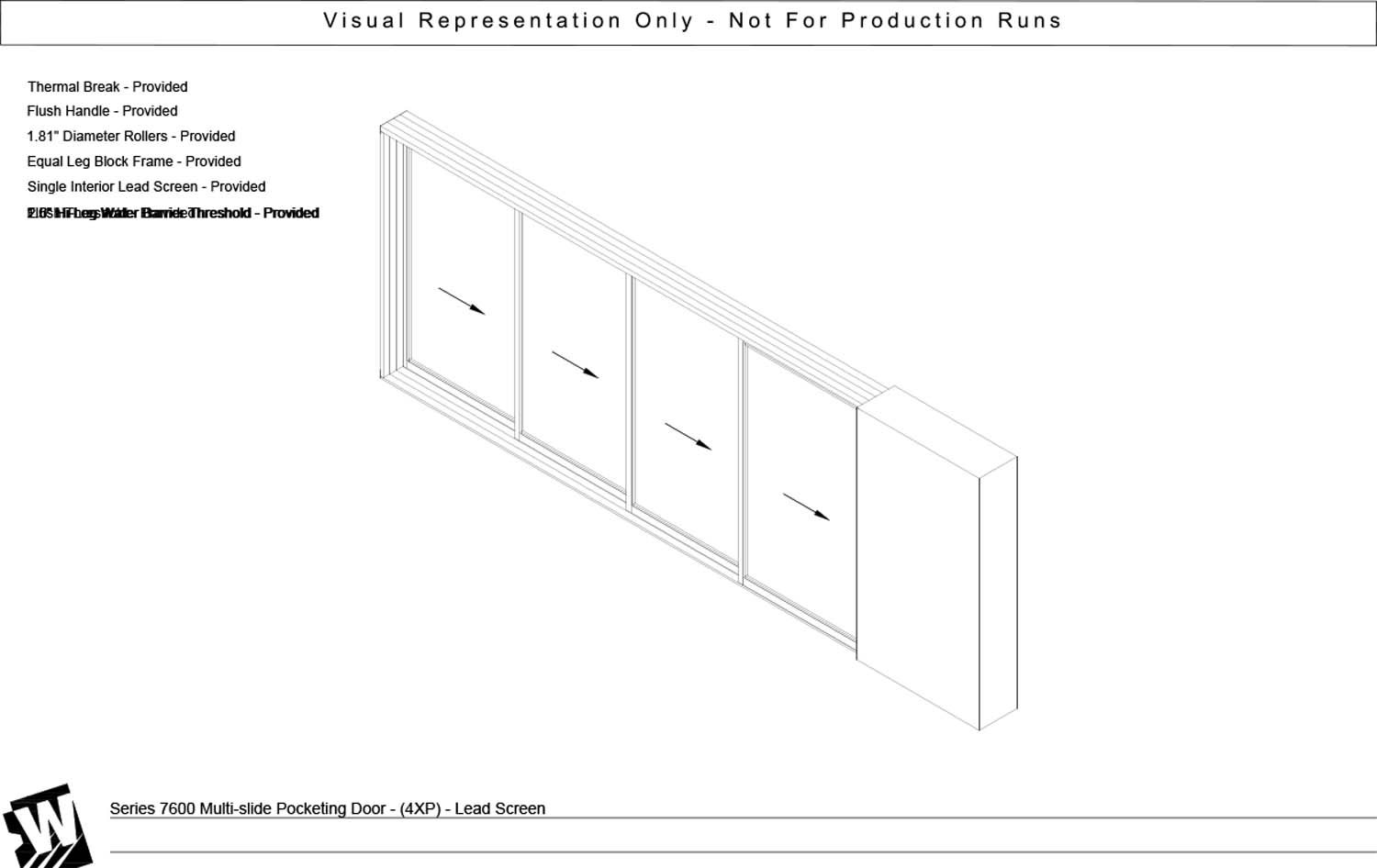 XXXXP - 4 Vent Panels with Pocket - Flush & Water Barrier Threshold
