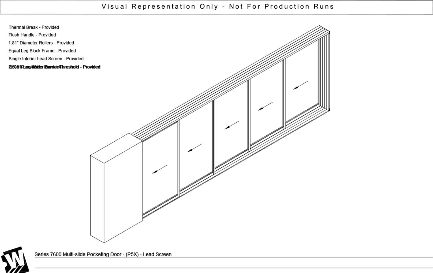 PXXXXX - Pocket with 5 Vent Panels - Flush & Water Barrier Threshold