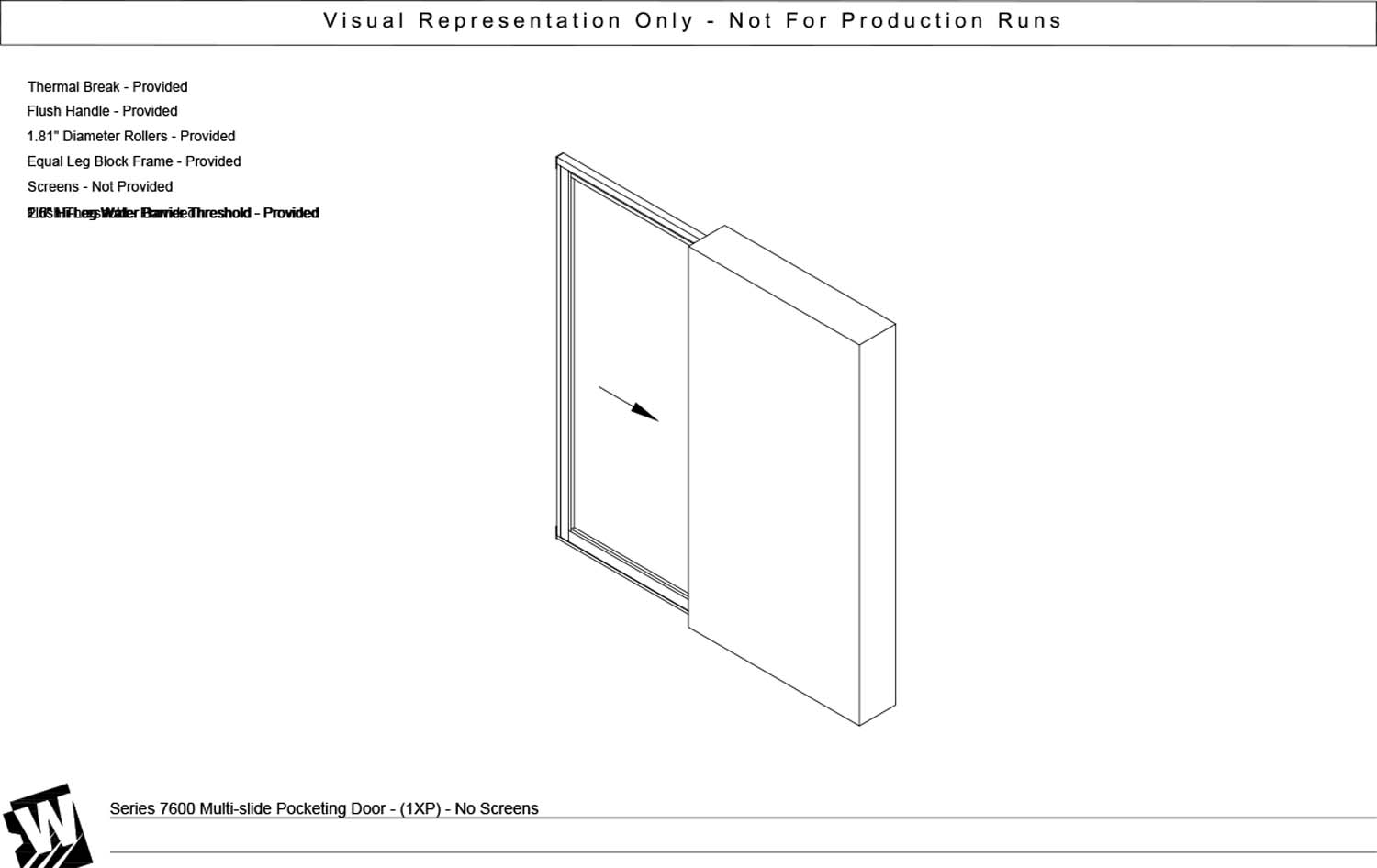 XP - 1 Vent Panel with Pocket - Flush & Water Barrier Threshold