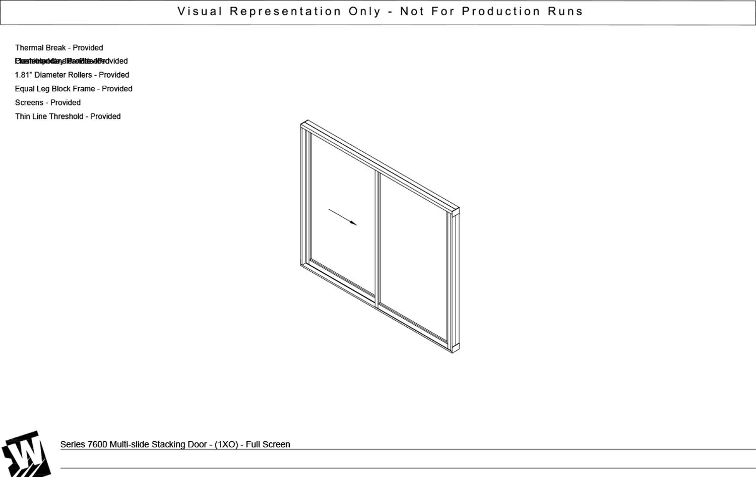 XO - 1 Vent Panel Stacking with 1 Fixed Panel - Thinline Threshold