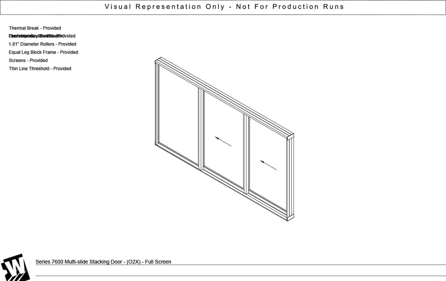 OXX - 1 Fixed Panel Stacking with 2 Vent Panel - Thinline Threshold
