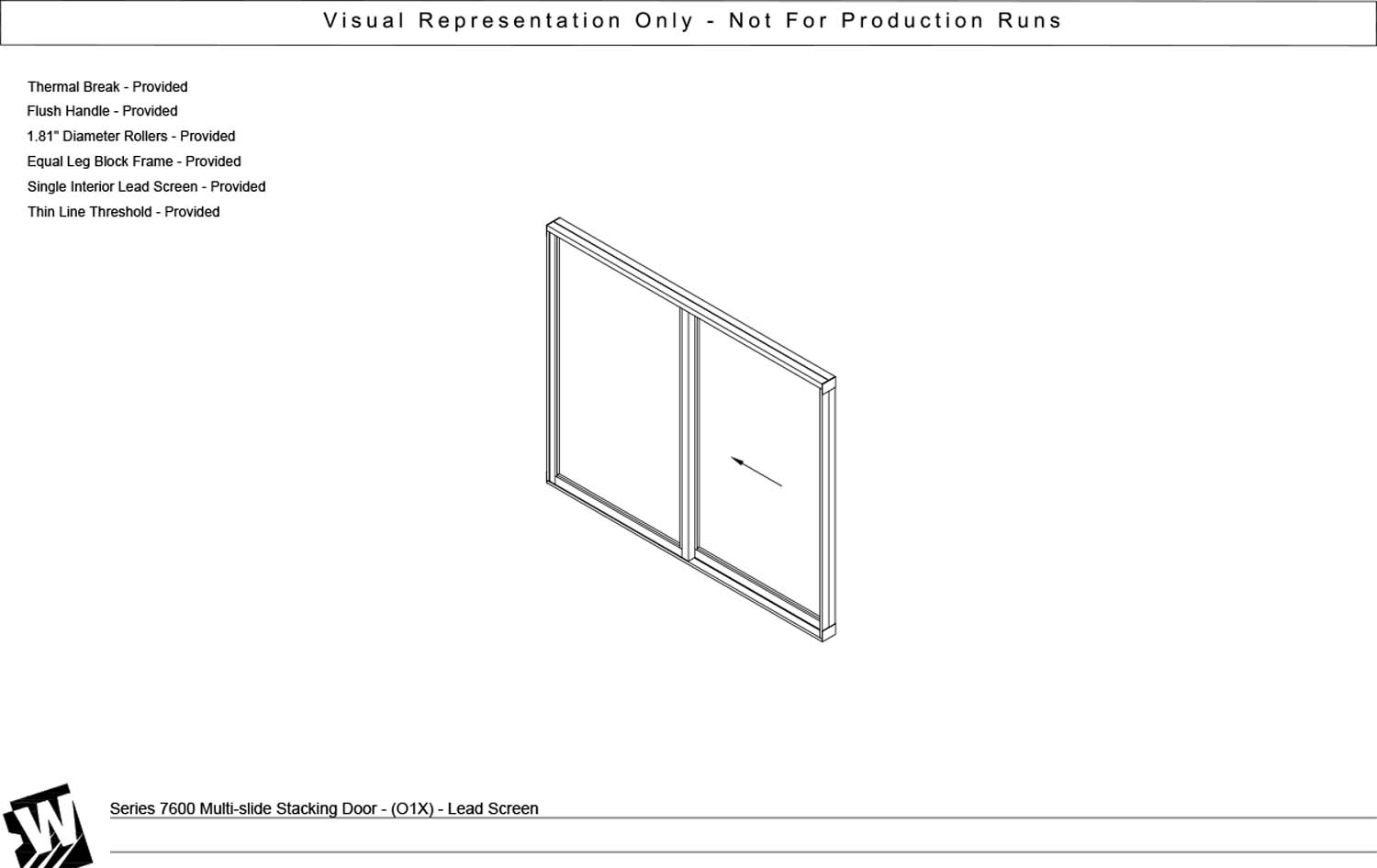 OX - 1 Fixed Panel Stacking with 1 Vent Panel - Thinline Threshold