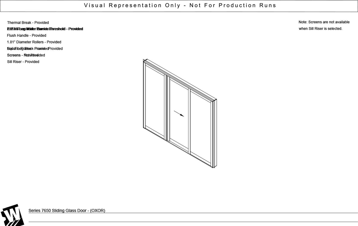 preview of OXOR - 2 Fixed Panel 1 Vent Panel Sliding Right