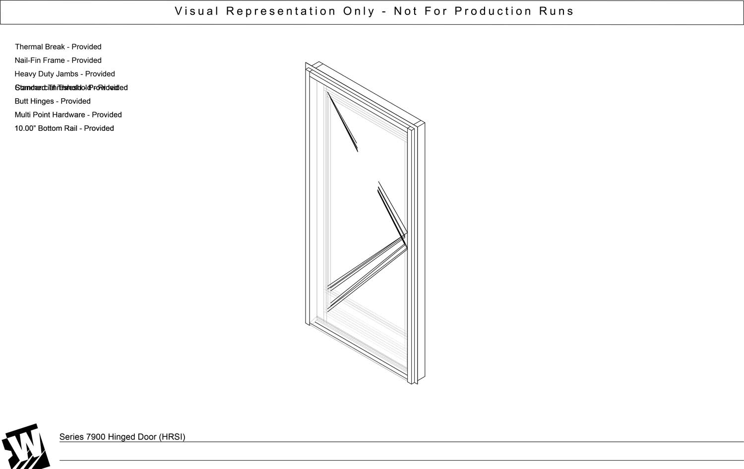 HRSI – Hinged Right Swing In Standalone - NF – Nail Fin