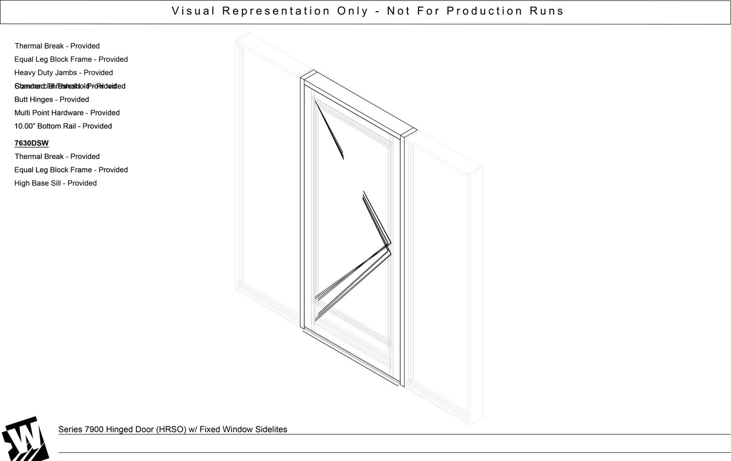 HRSO – Hinged Right Swing Out with Double Sidelites - EQ – Equal Leg