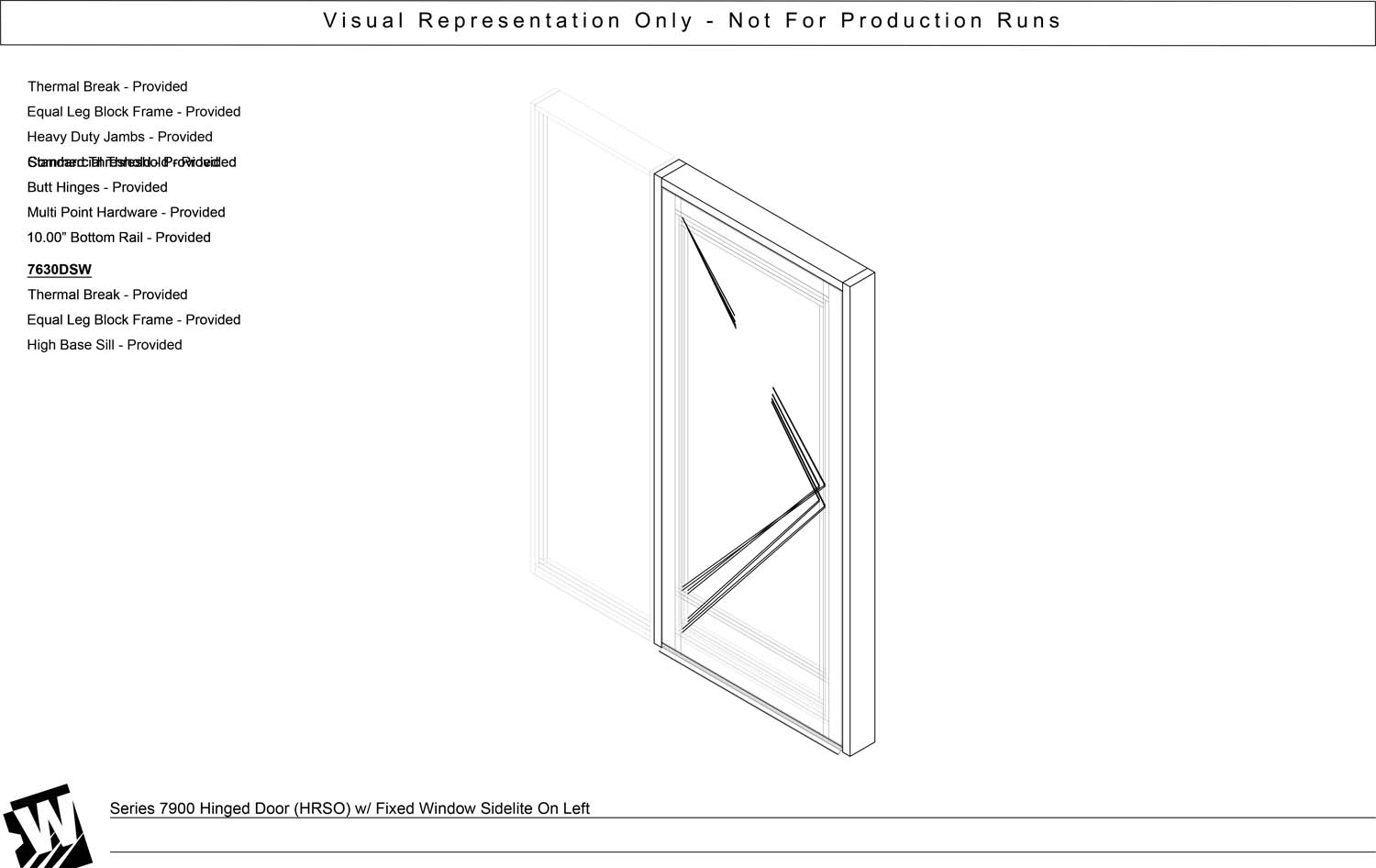 HRSO – Hinged Right Swing Out with Sidelite Left - EQ – Equal Leg