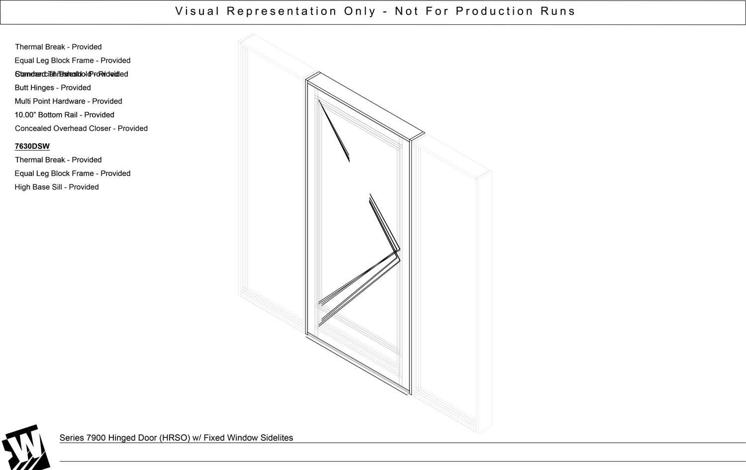 HRSO – Hinged Right Swing Out with Double Sidelites - EQ – Equal Leg