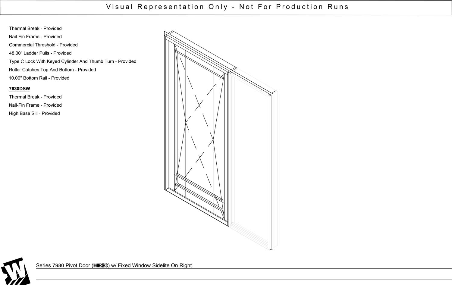 Pivot Door with Sidelite Right - NF – Nail Fin