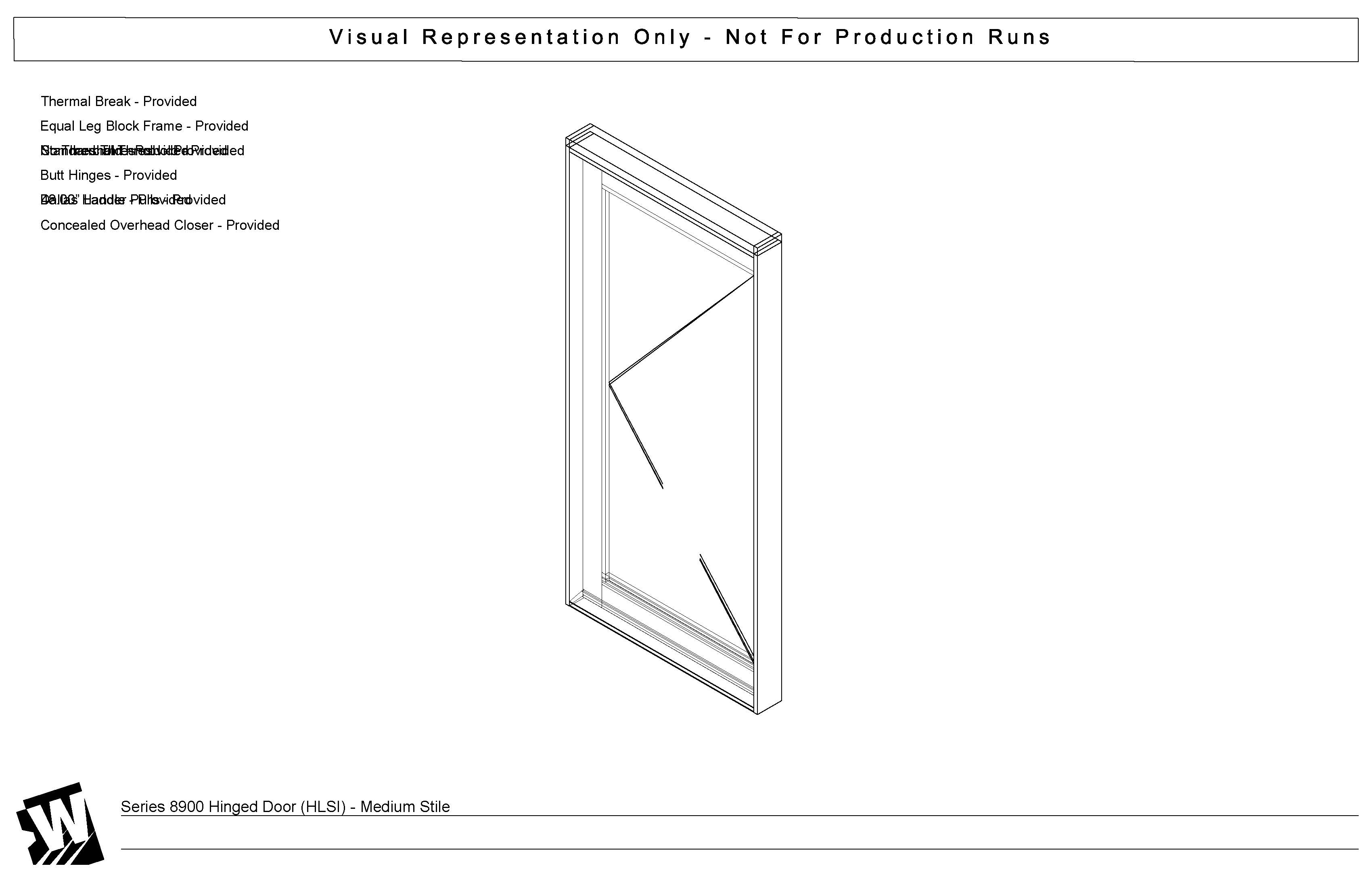 preview of HLSI – Hinged Left Swing In, EQ – Equal Leg Block Frame M