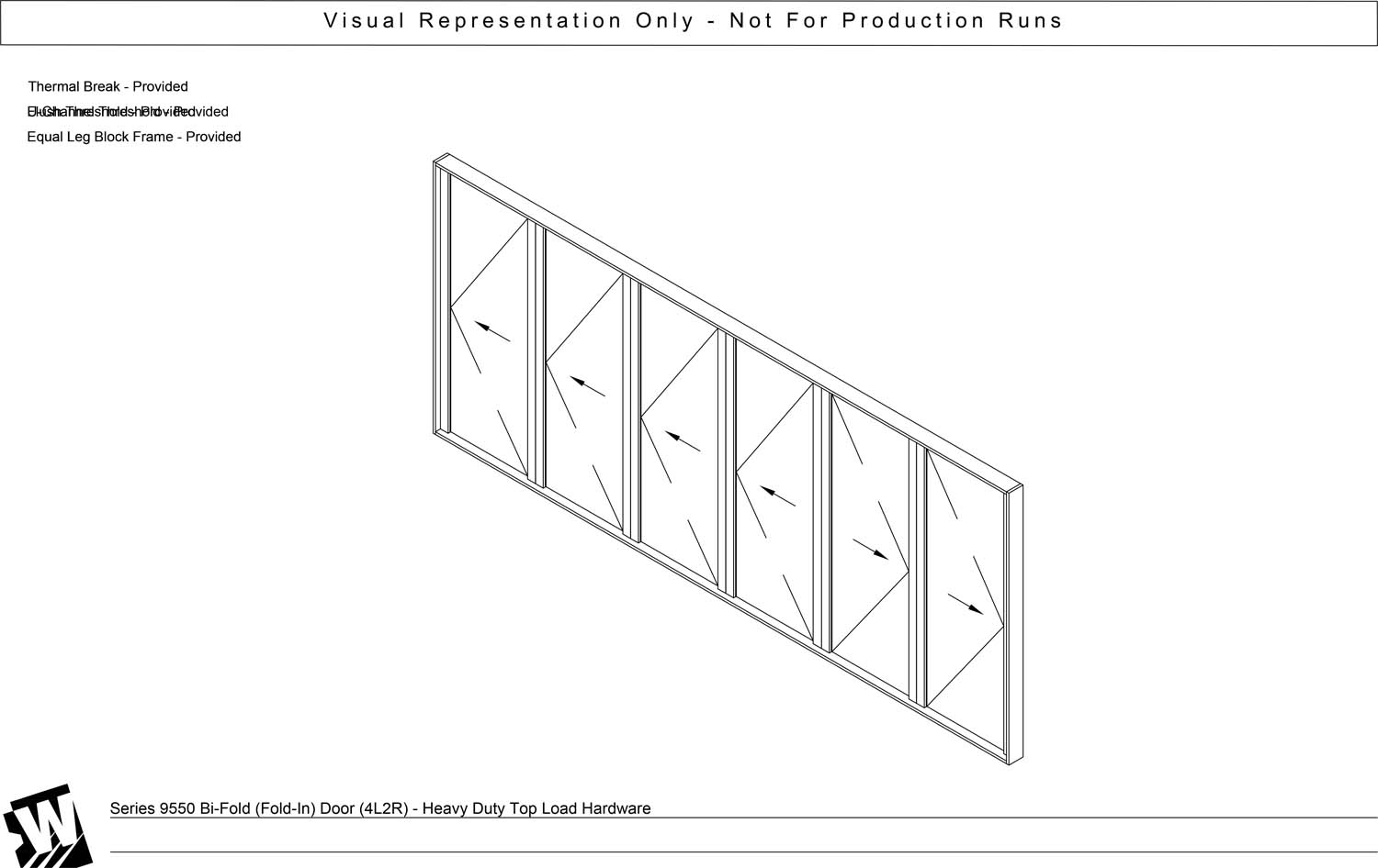 4L2R – 5 Panel Bi-Parting Bi-Fold Door (End Carrier Left Panel & End Carrier Right Panel)